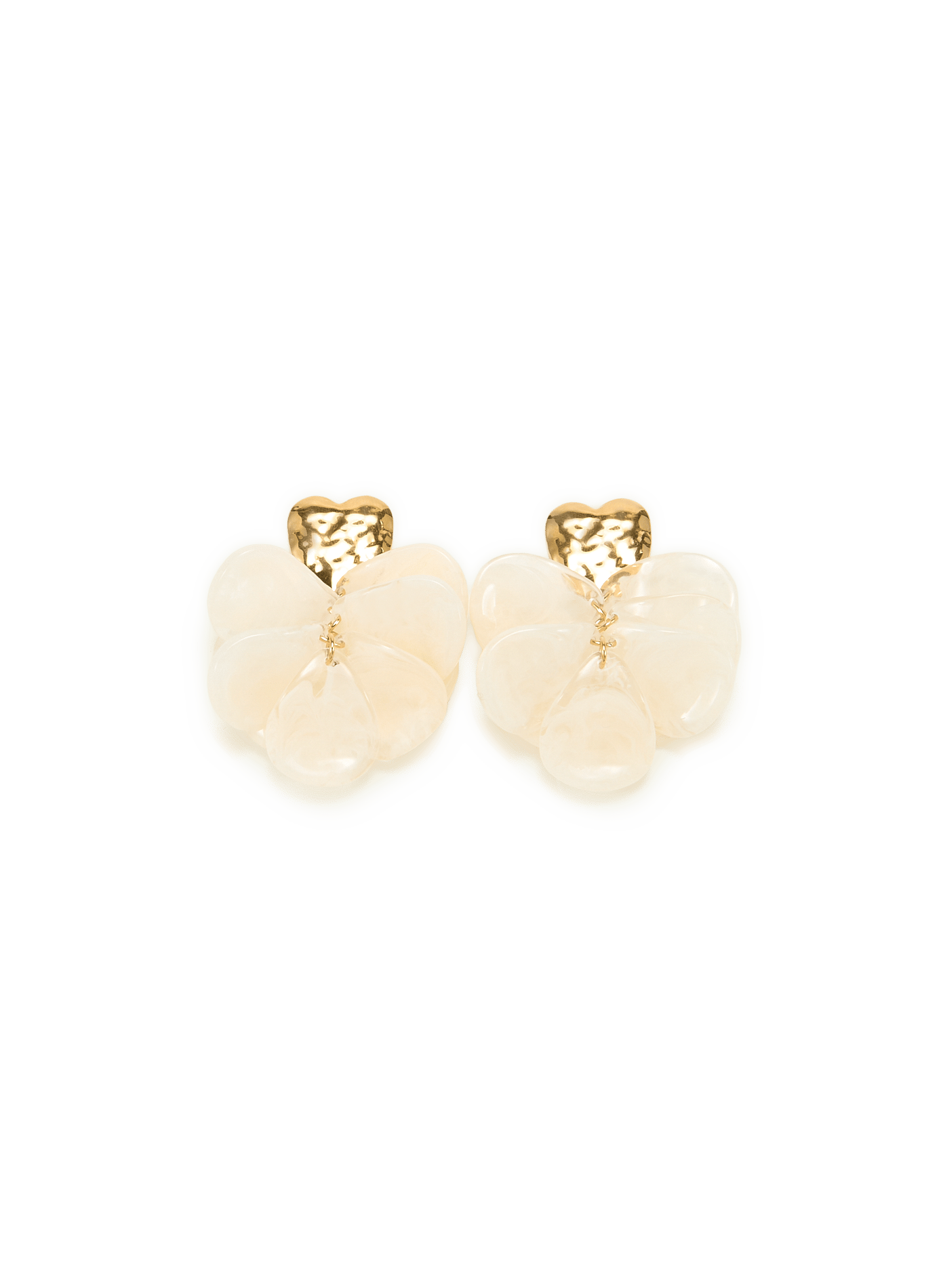 Flower-shaped earrings AU PRINTEMPS PARIS Beige