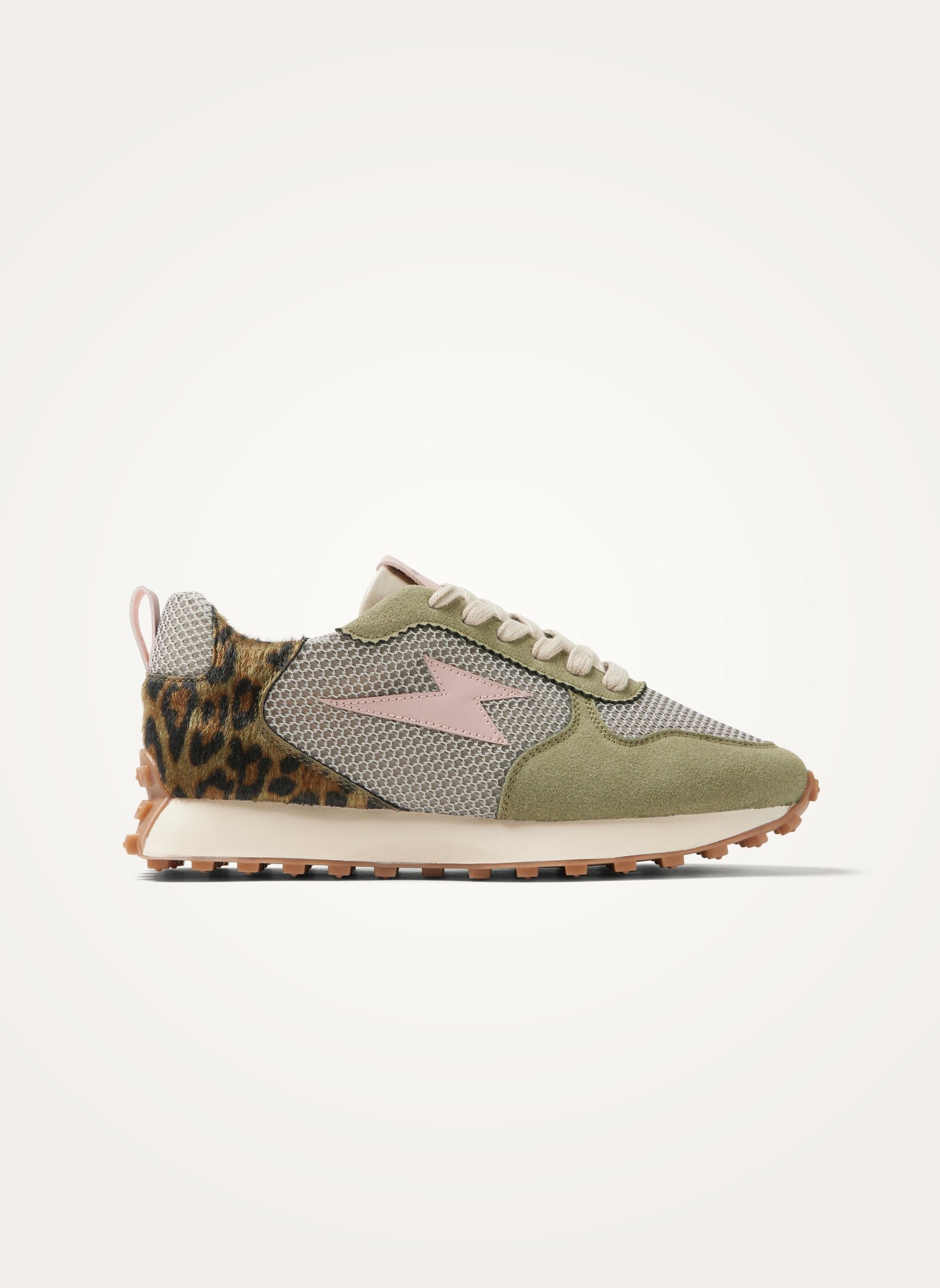 Lightning bolt running sole sneakers VANESSA WU Khaki