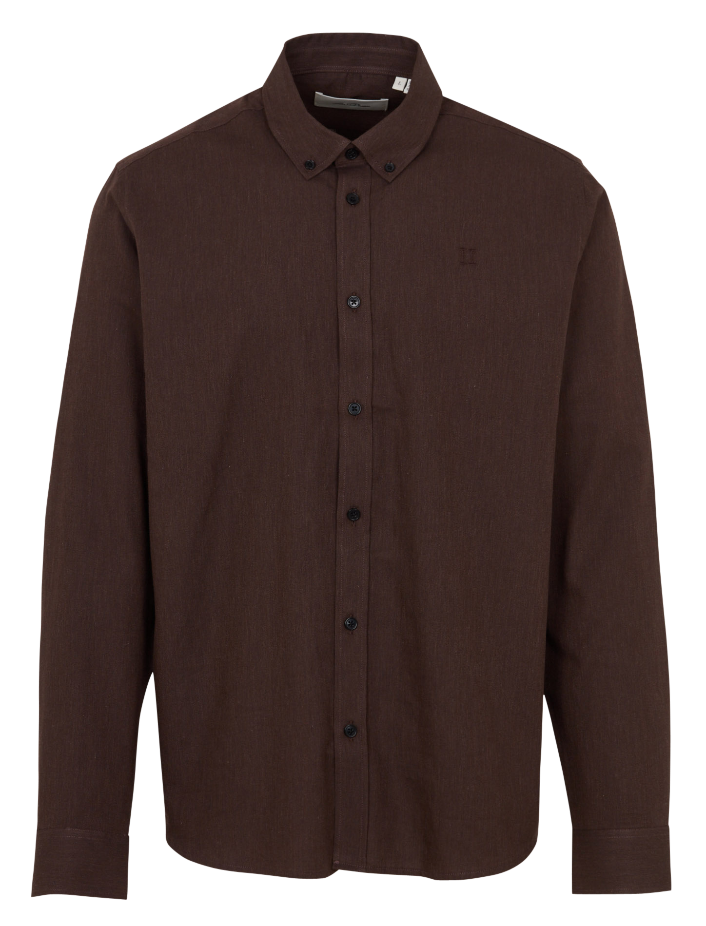 Chemise unie à col boutonné en coton LES DEUX Marron
