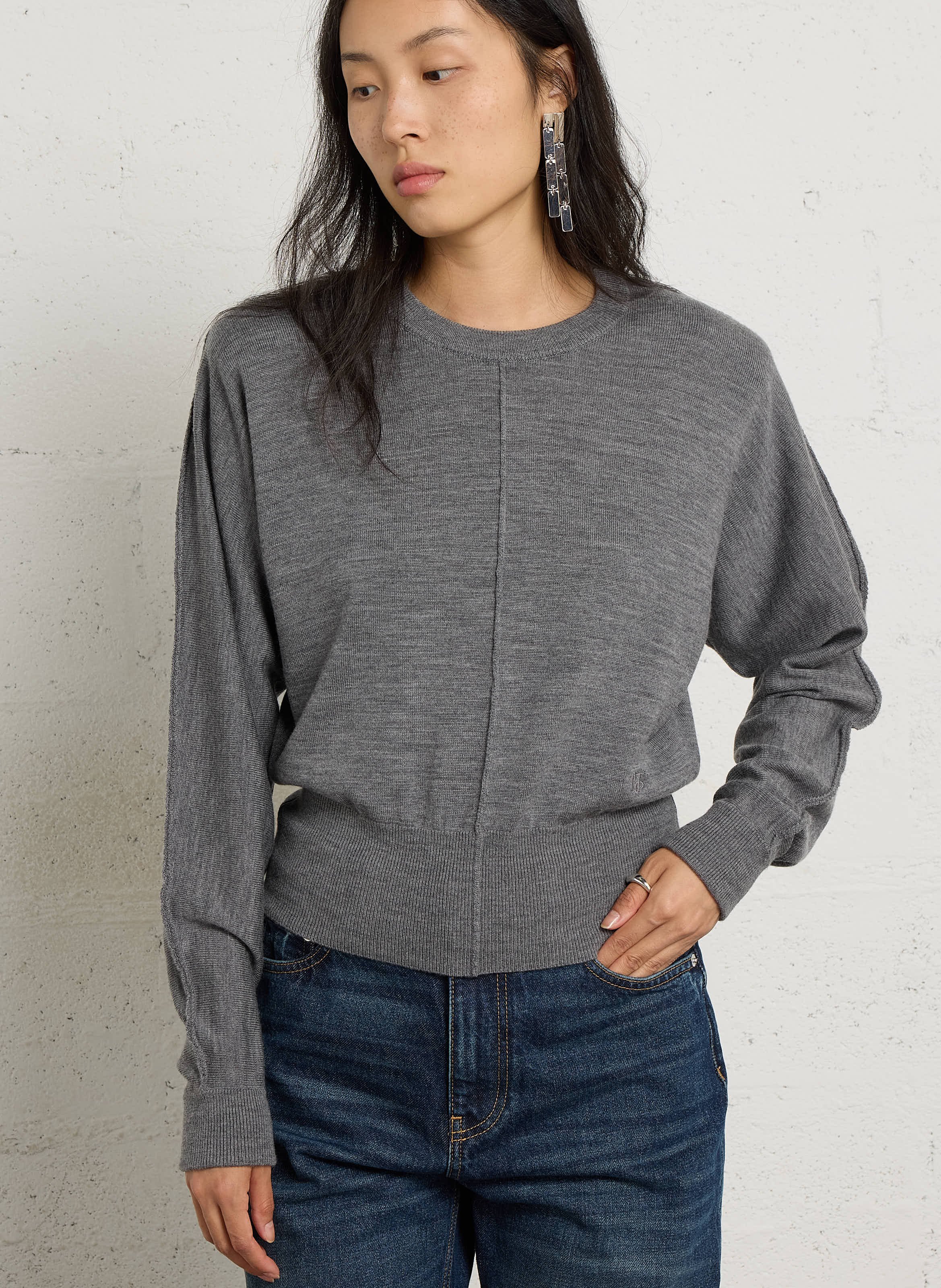 Feinstrickpullover aus Wolle LAURENCE BRAS Grau