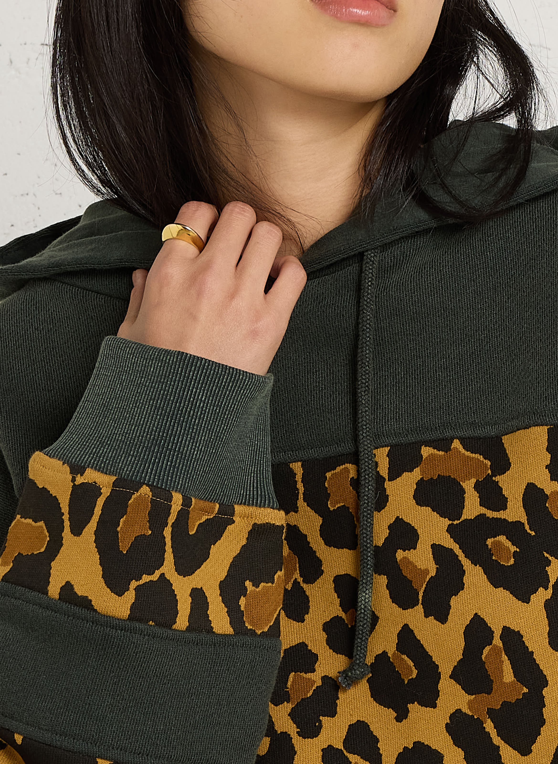 Ruime hoodie met luipaardprint van katoen LEON & HARPER Beige