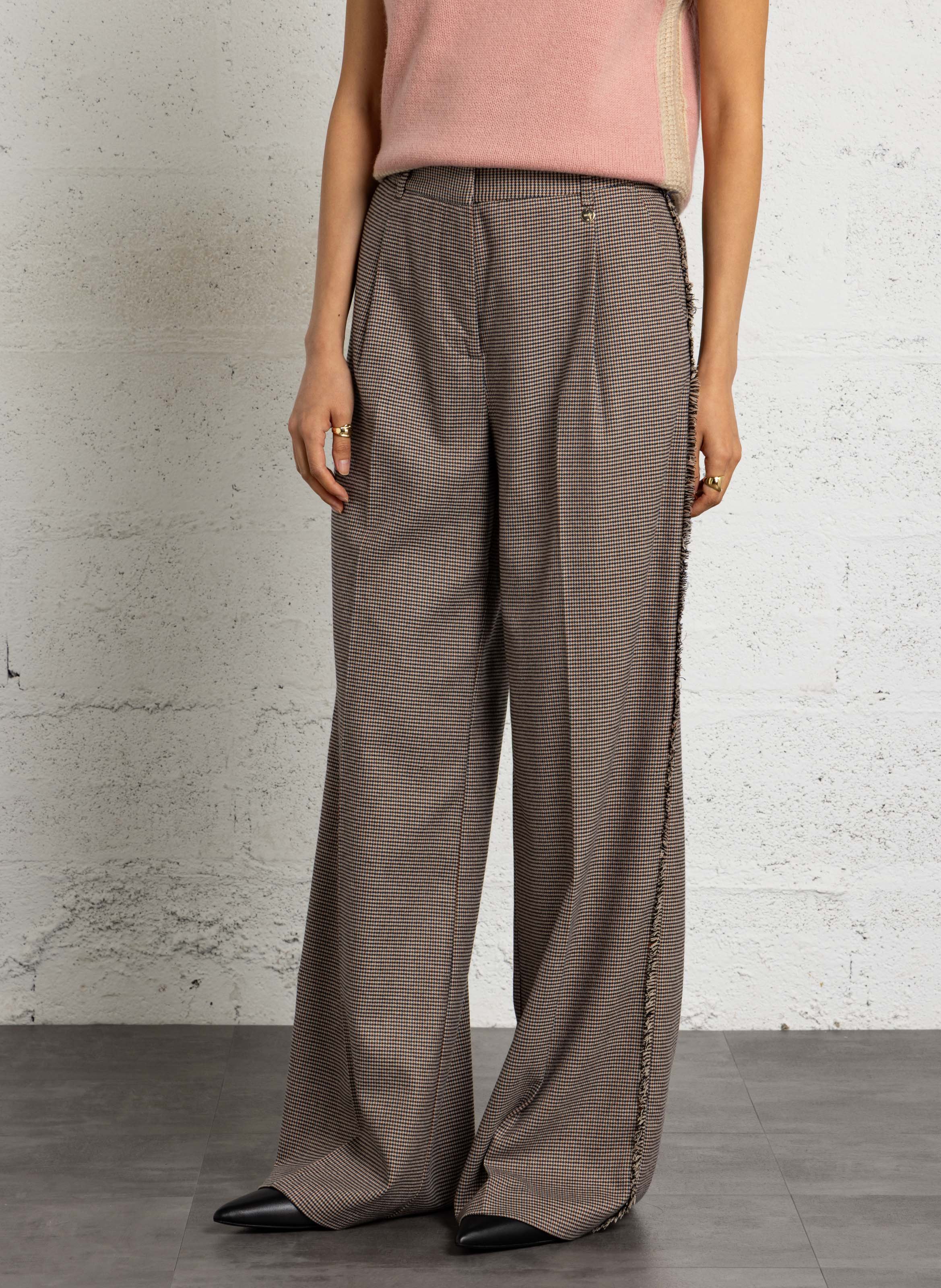 Wide-leg printed pants with high waist LIU JO