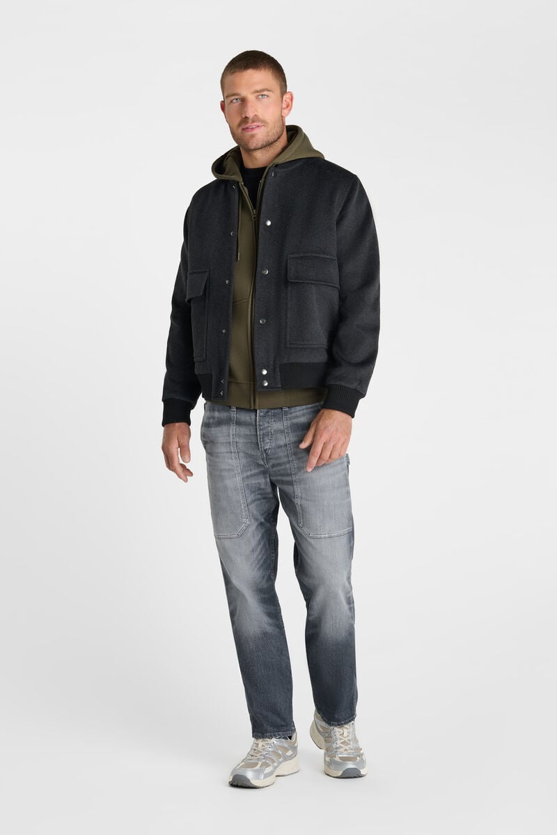 High-Neck Snap-Button Jacket LE TEMPS DES CERISES Grey
