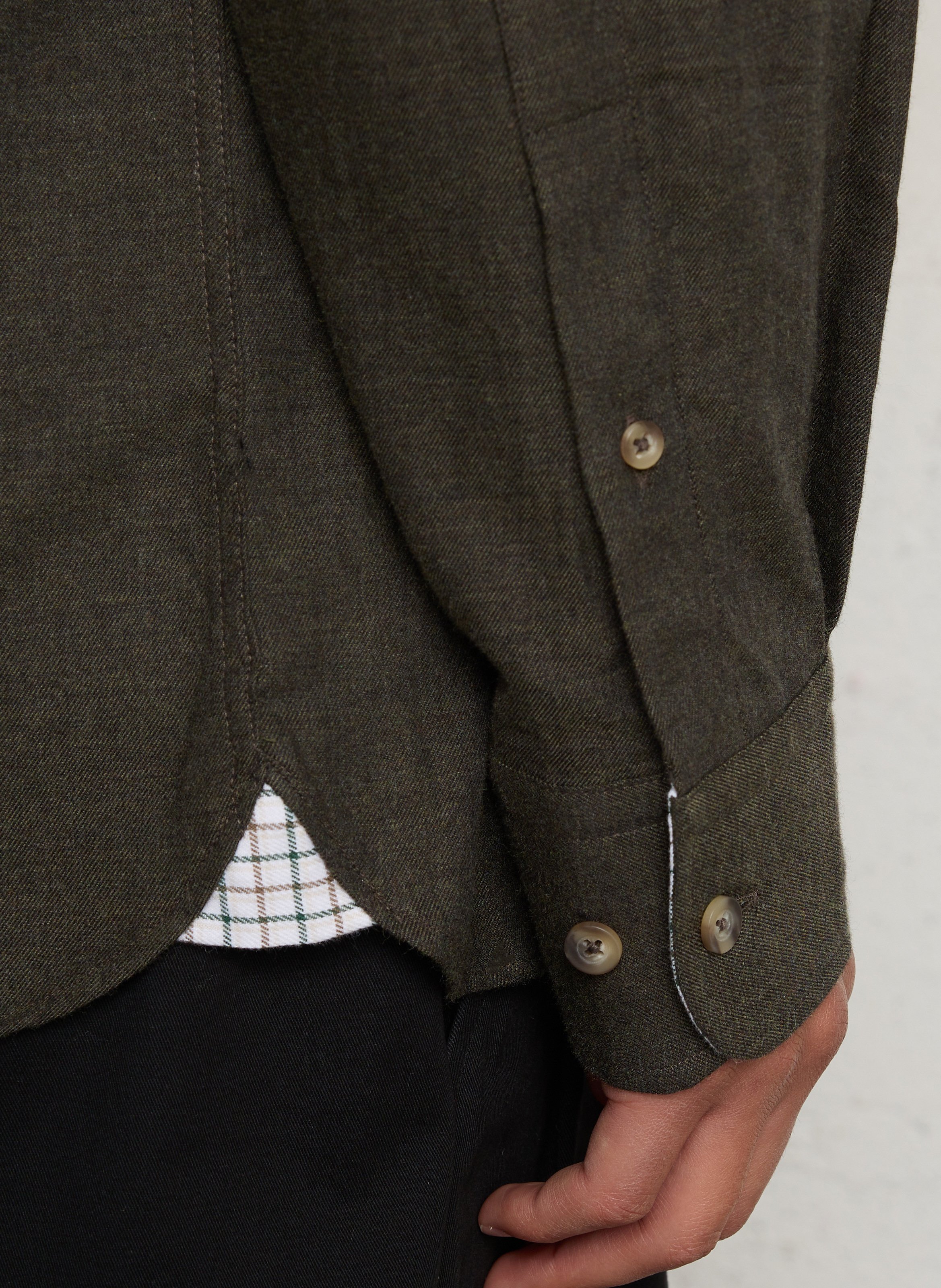 Chemise col classique en coton HACKETT Vert