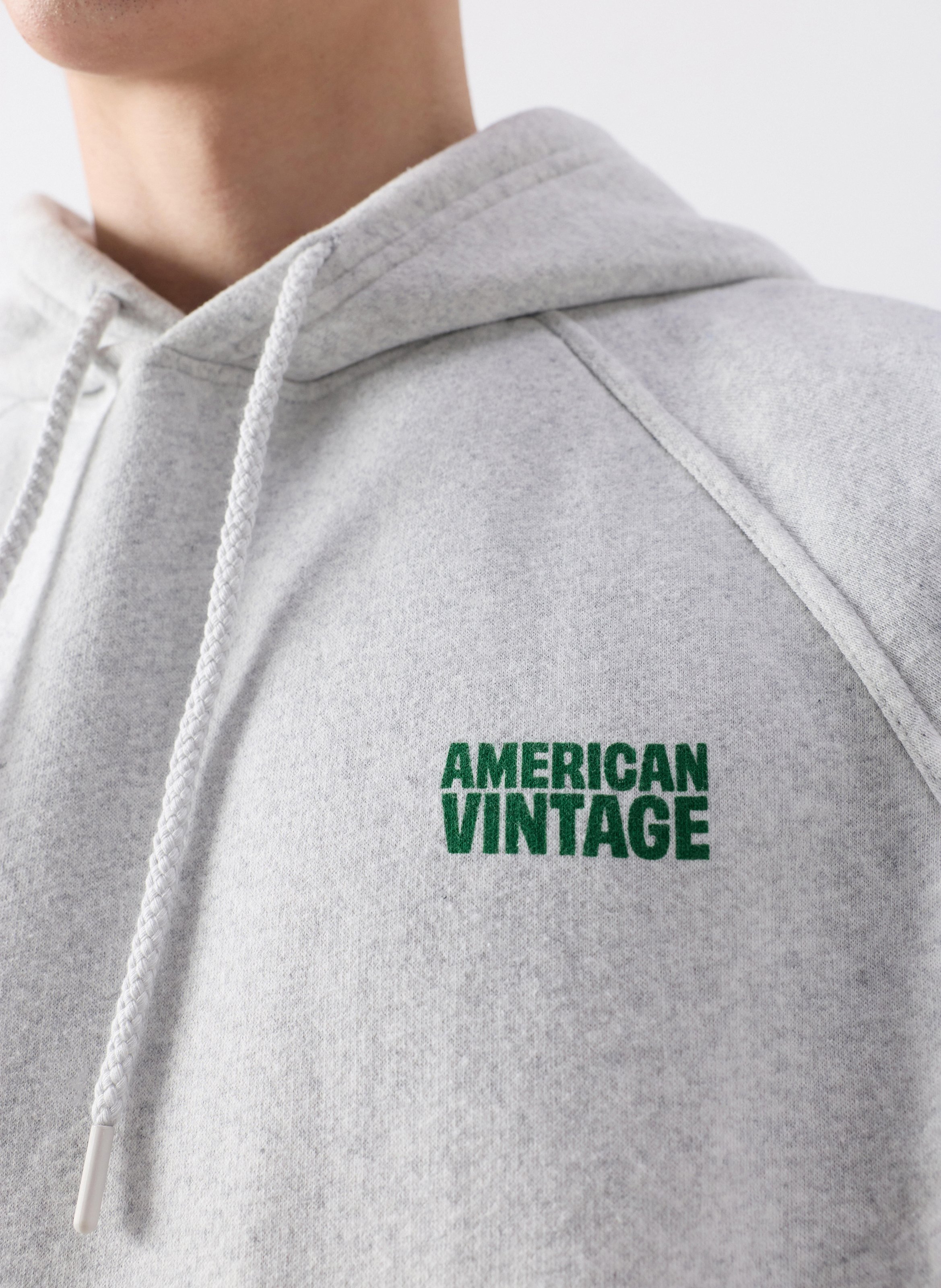 Sweat à capuche oversize AMERICAN VINTAGE Gris