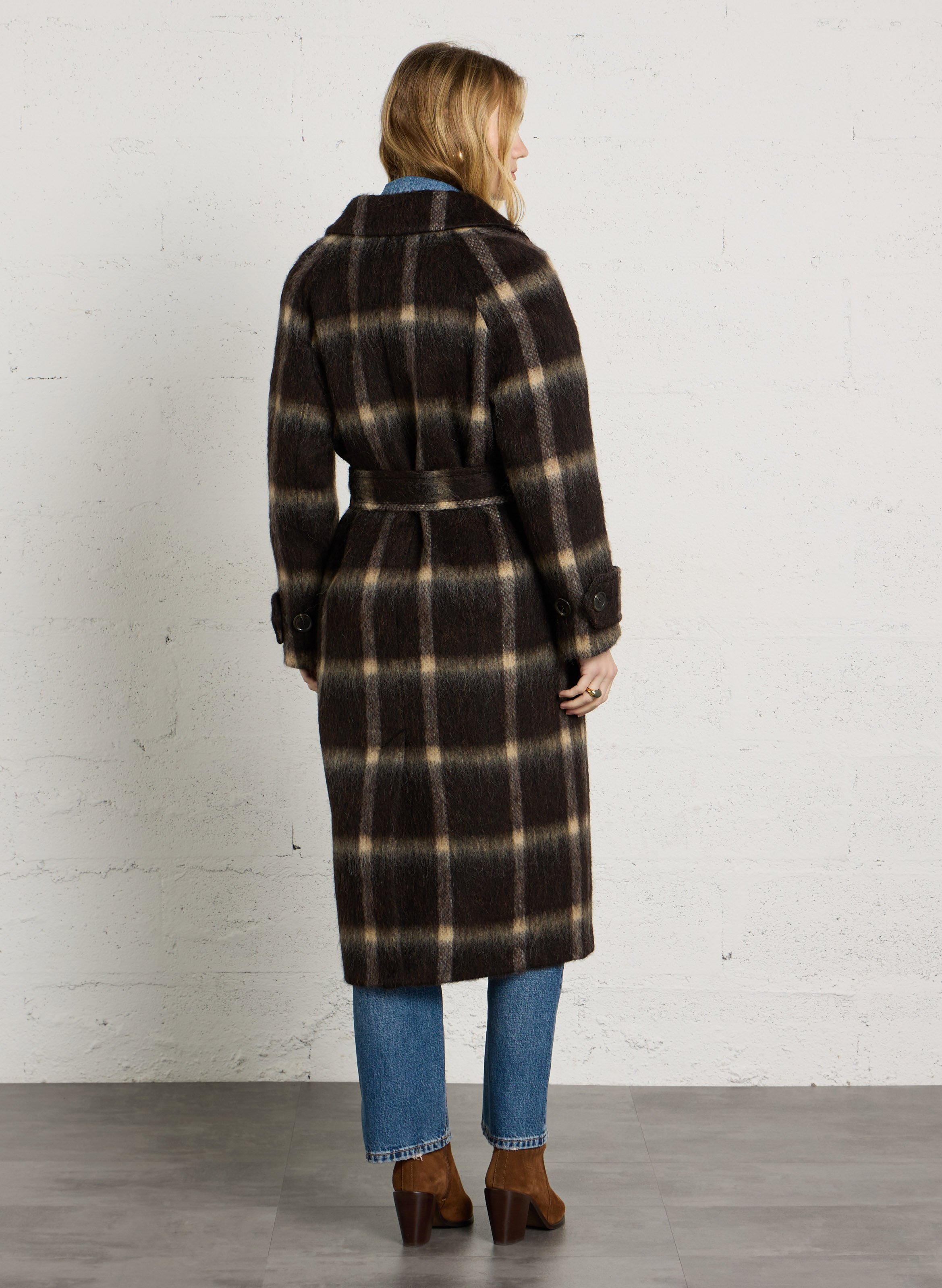 Long belted coat MAISON 123 Brown