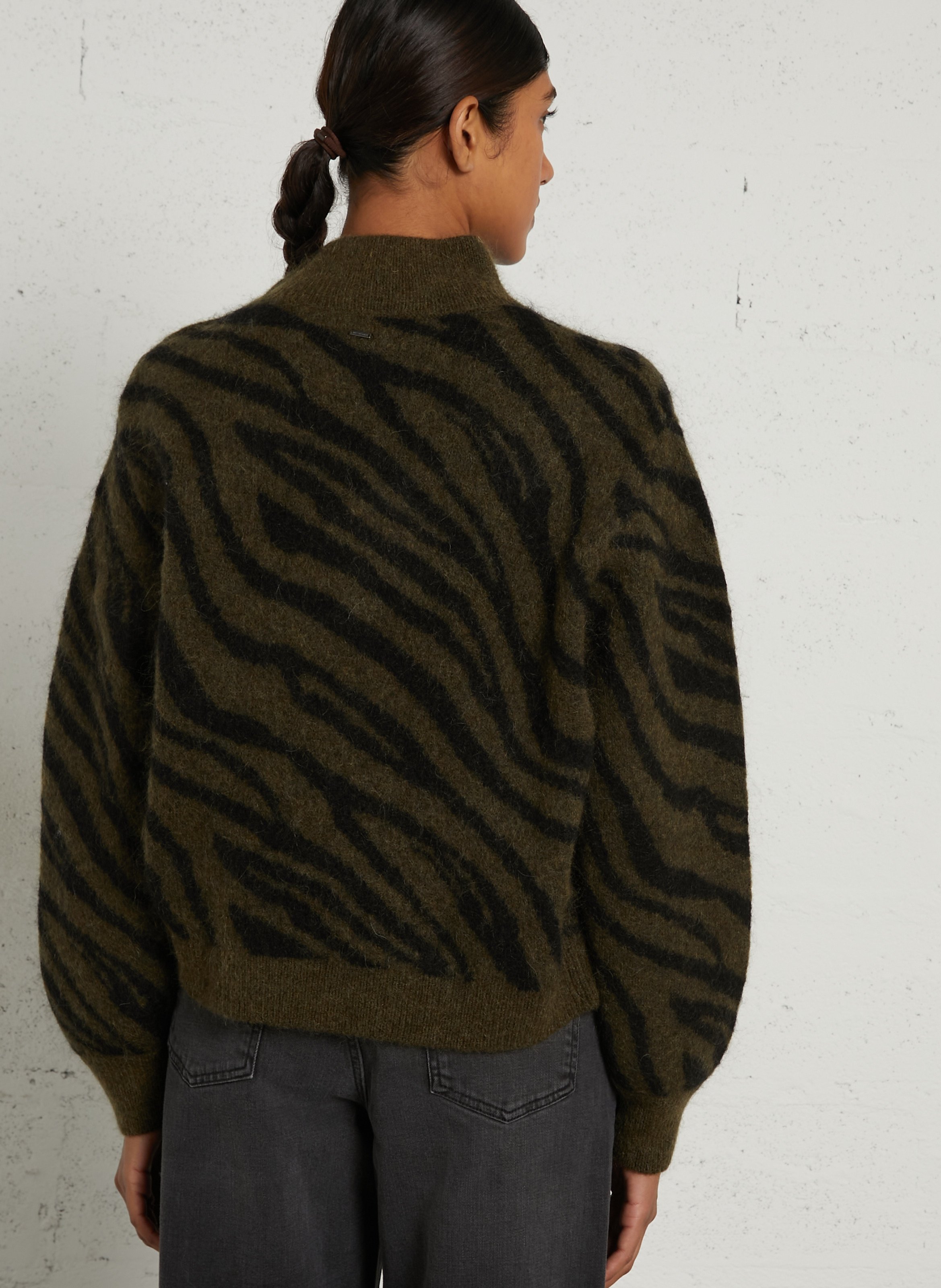 Striped wool-blend sweater IKKS Khaki