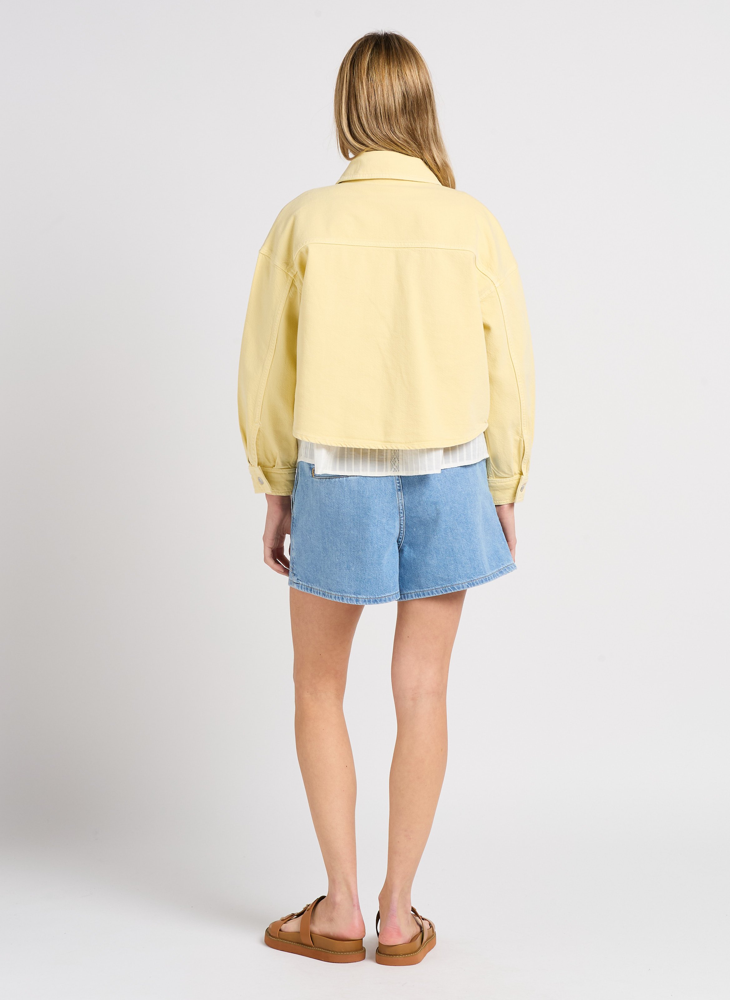 High-waisted cotton shorts BA&SH Blue