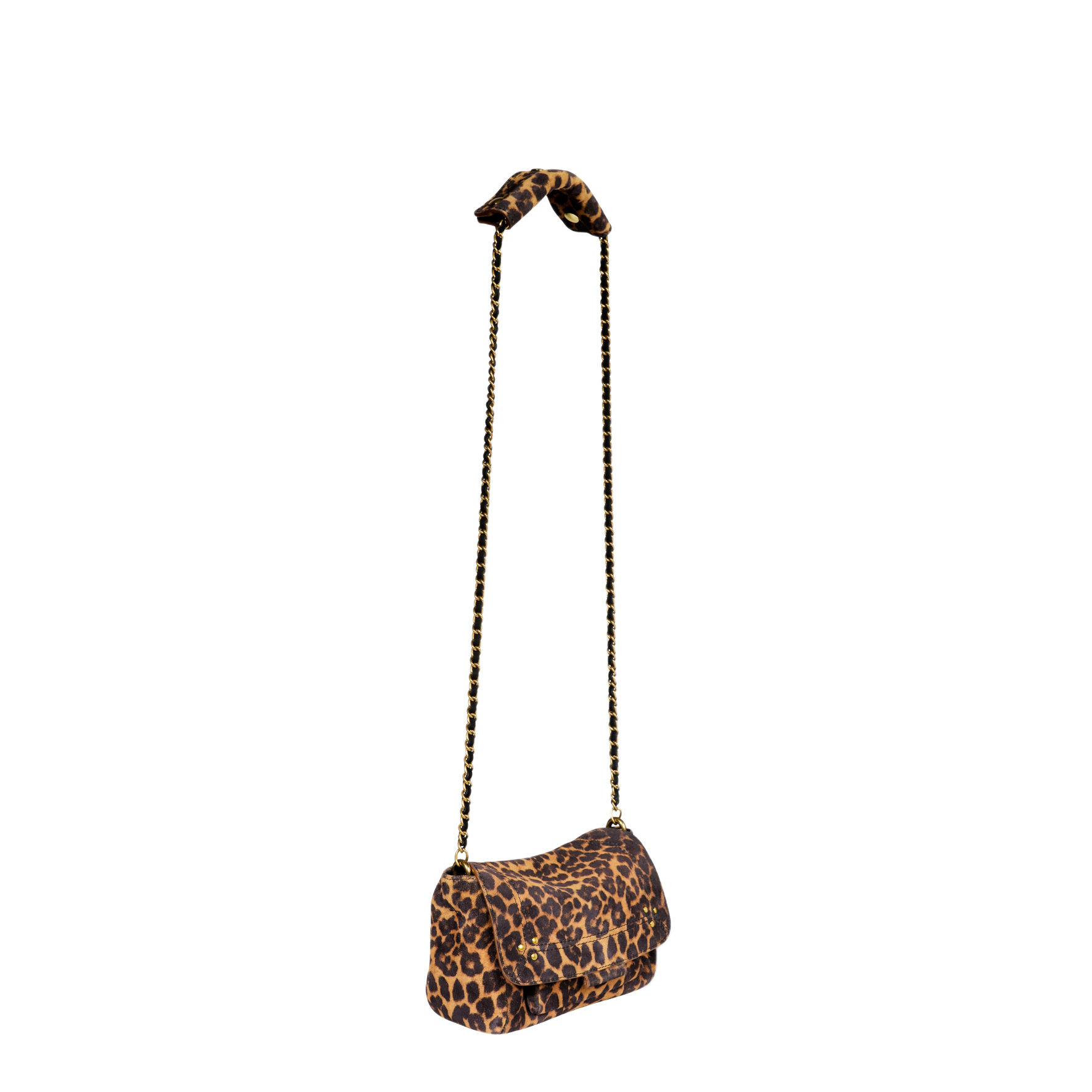 Mini velvet effect leather crossbody bag JEROME DREYFUSS Brown