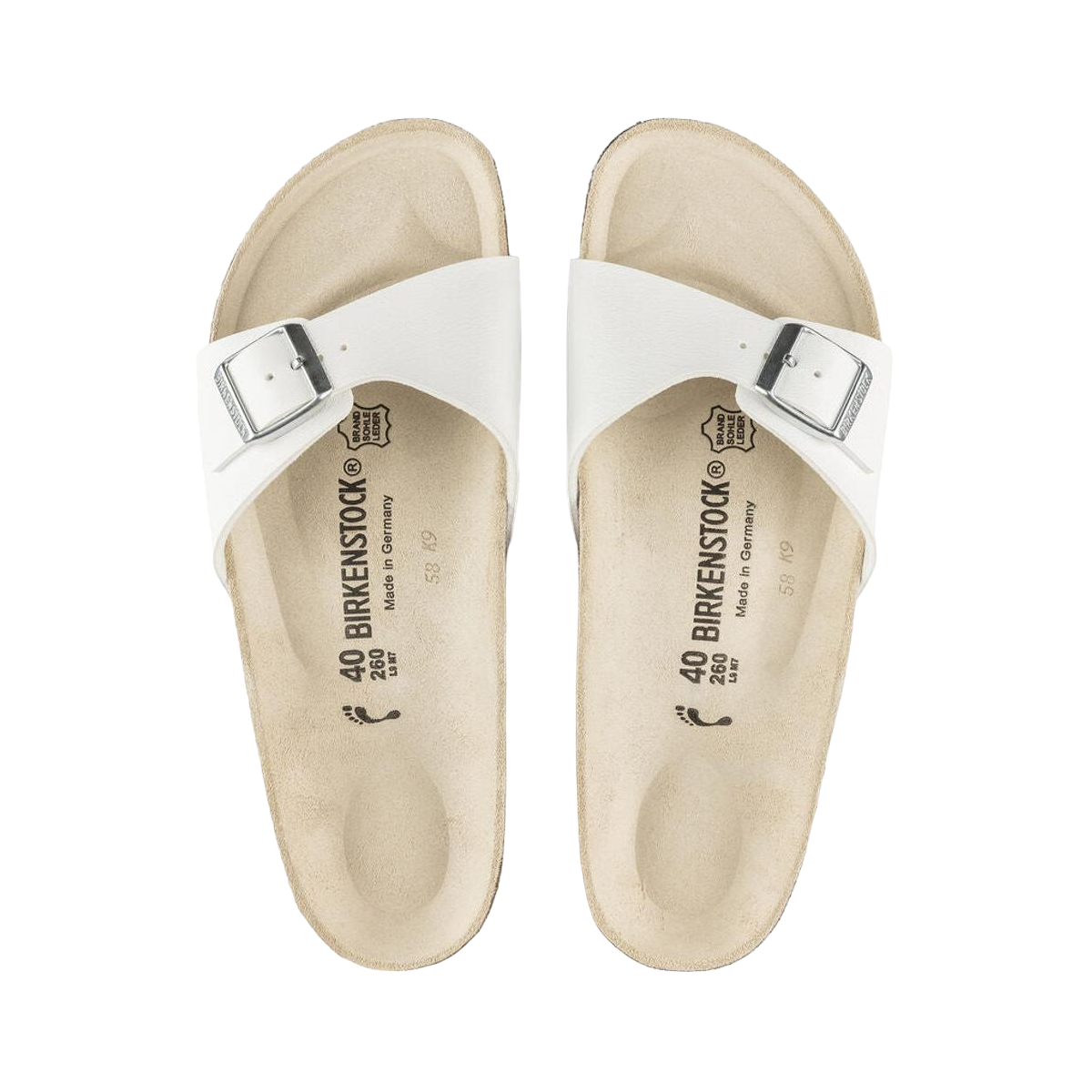 Faux leather sandals BIRKENSTOCK White