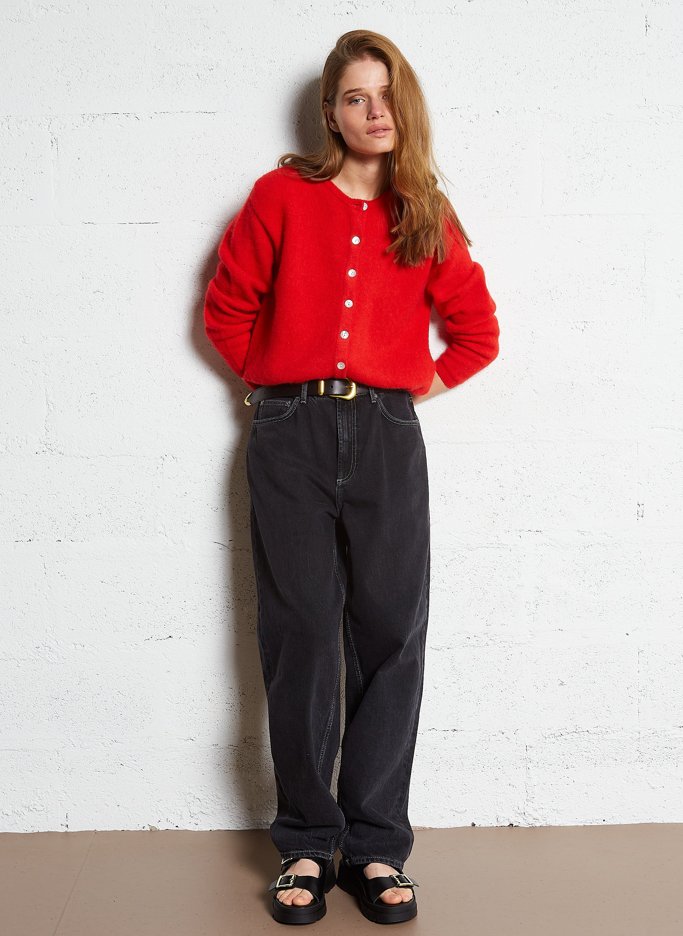 Cotton balloon jeans AMERICAN VINTAGE Black