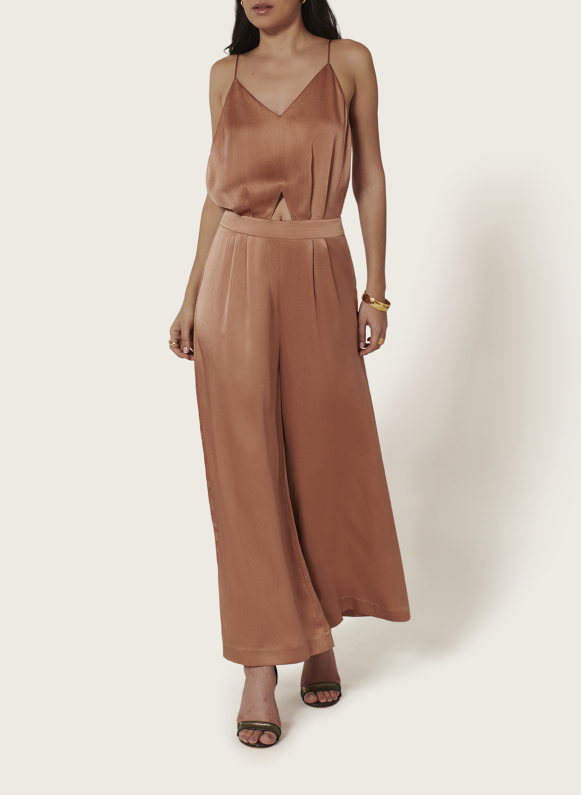 Combinaison à bretelles en soie KARMA KOMA