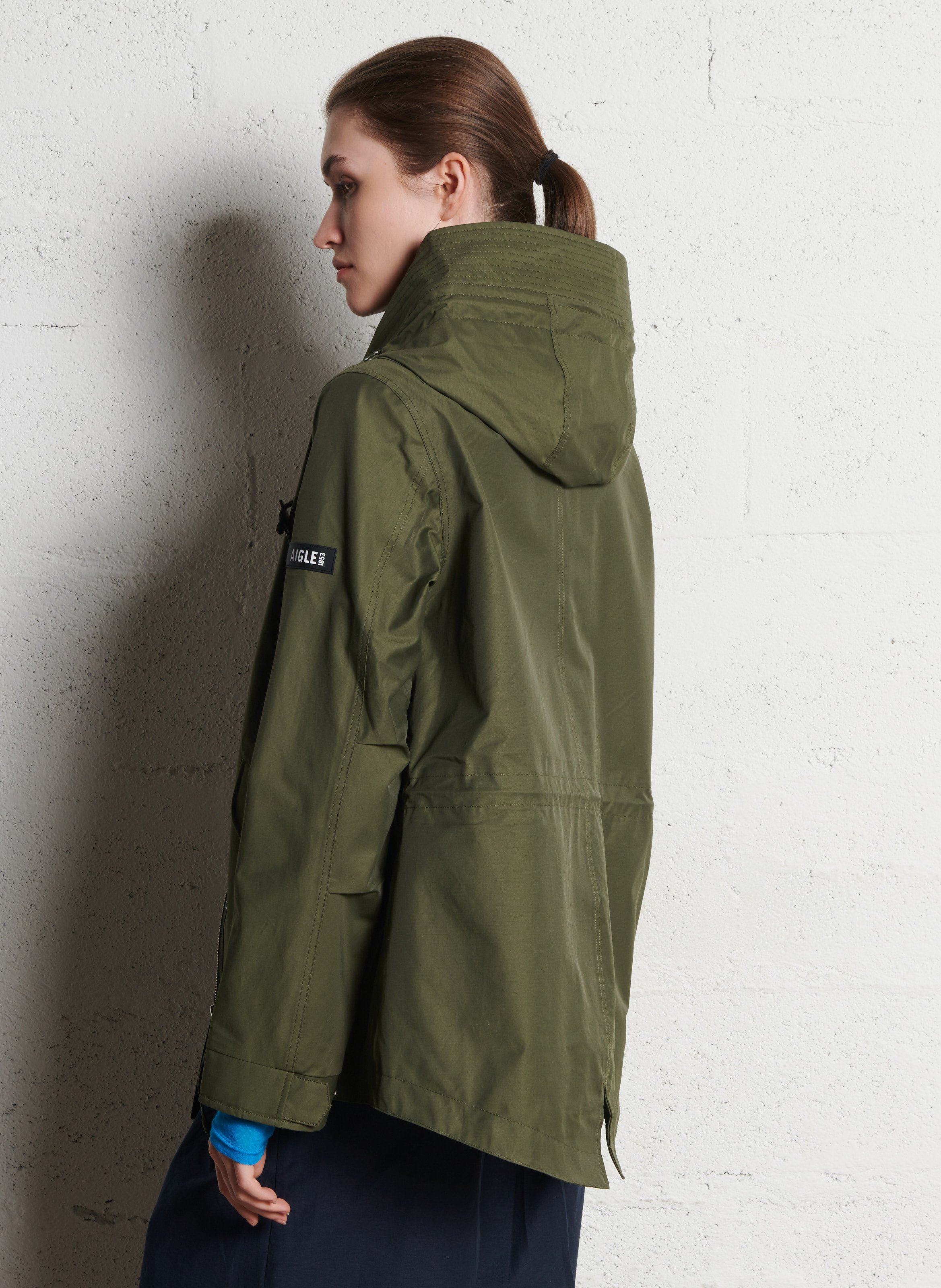 Cotton-blend hooded parka AIGLE Green