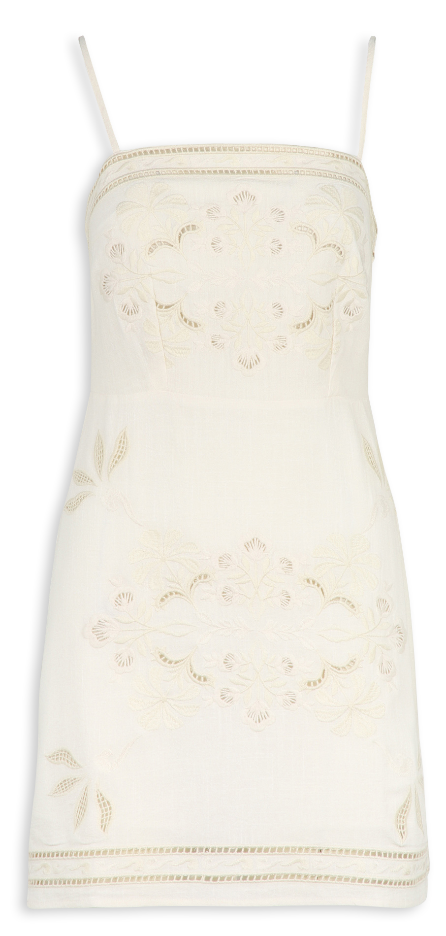 Korte strapless jurk met borduurwerk LA PETITE ETOILE Wit
