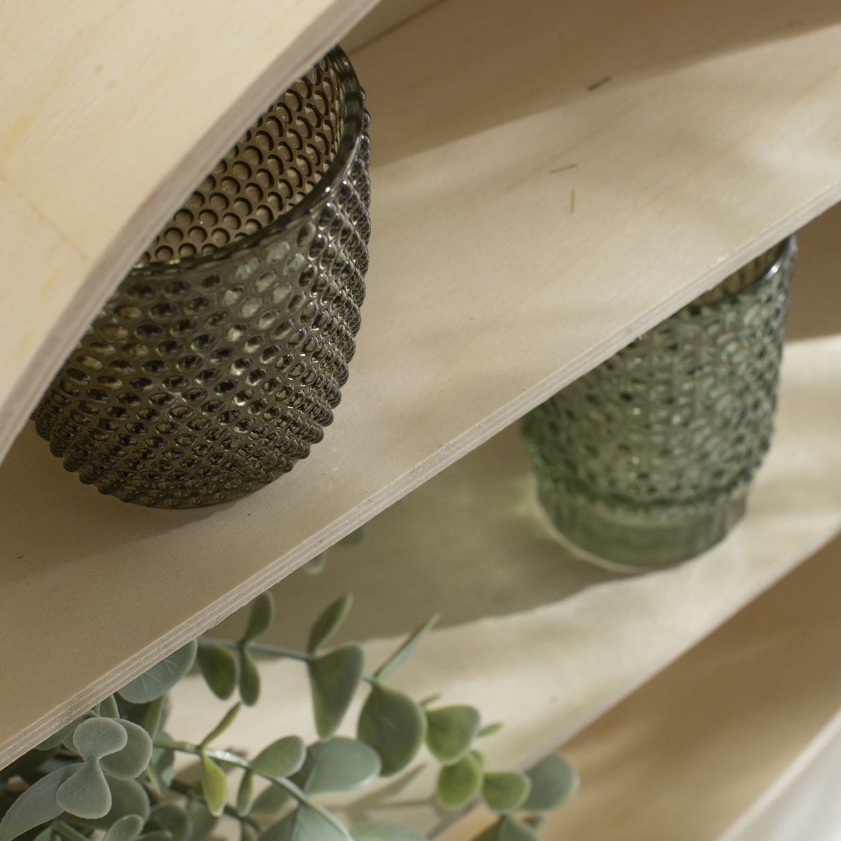 Etagère murale ronde en contreplaqué FACTORY Beige