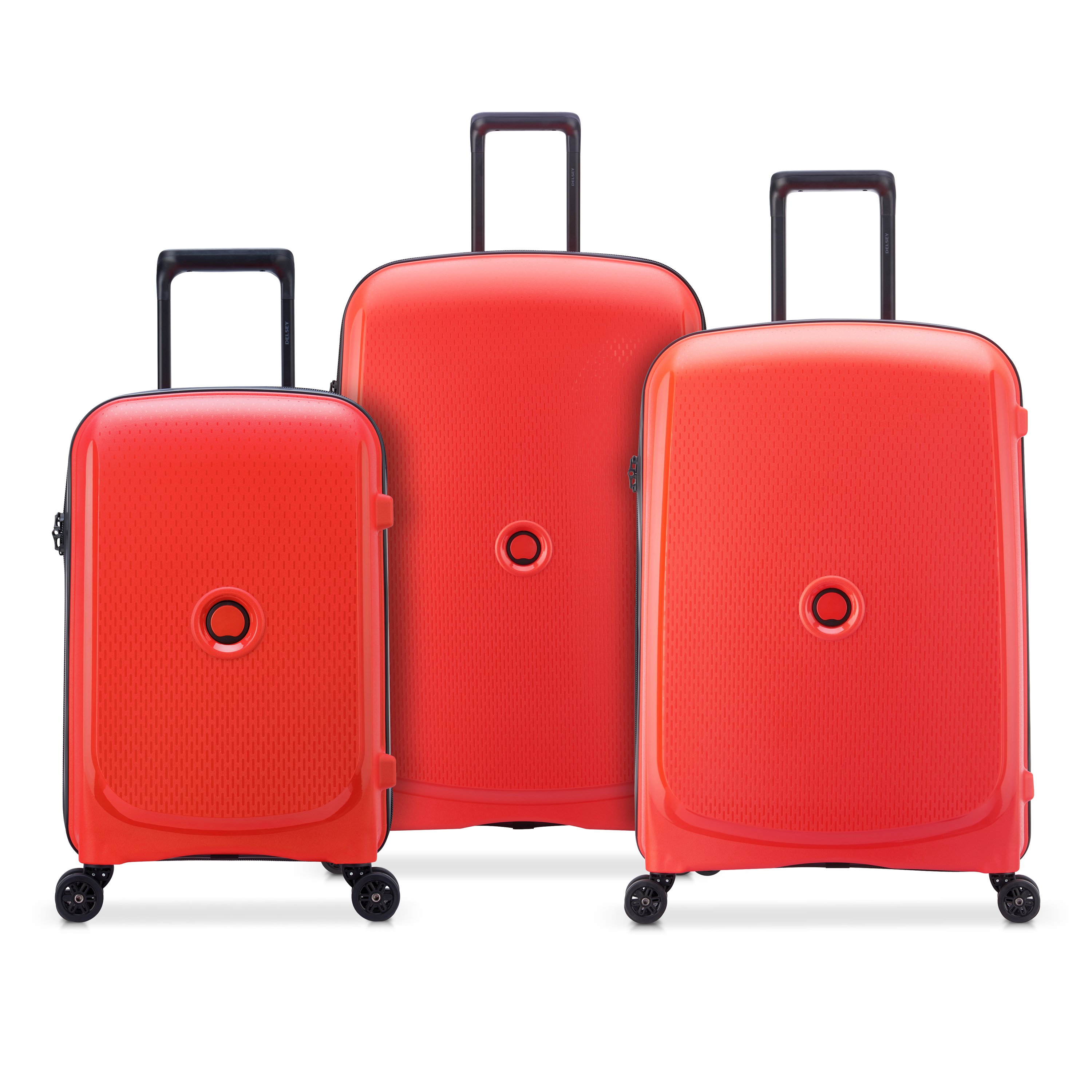Set of 3 rigid suitcases 55 cm/ 66.5 cm/ 76 cm DELSEY PARIS Red