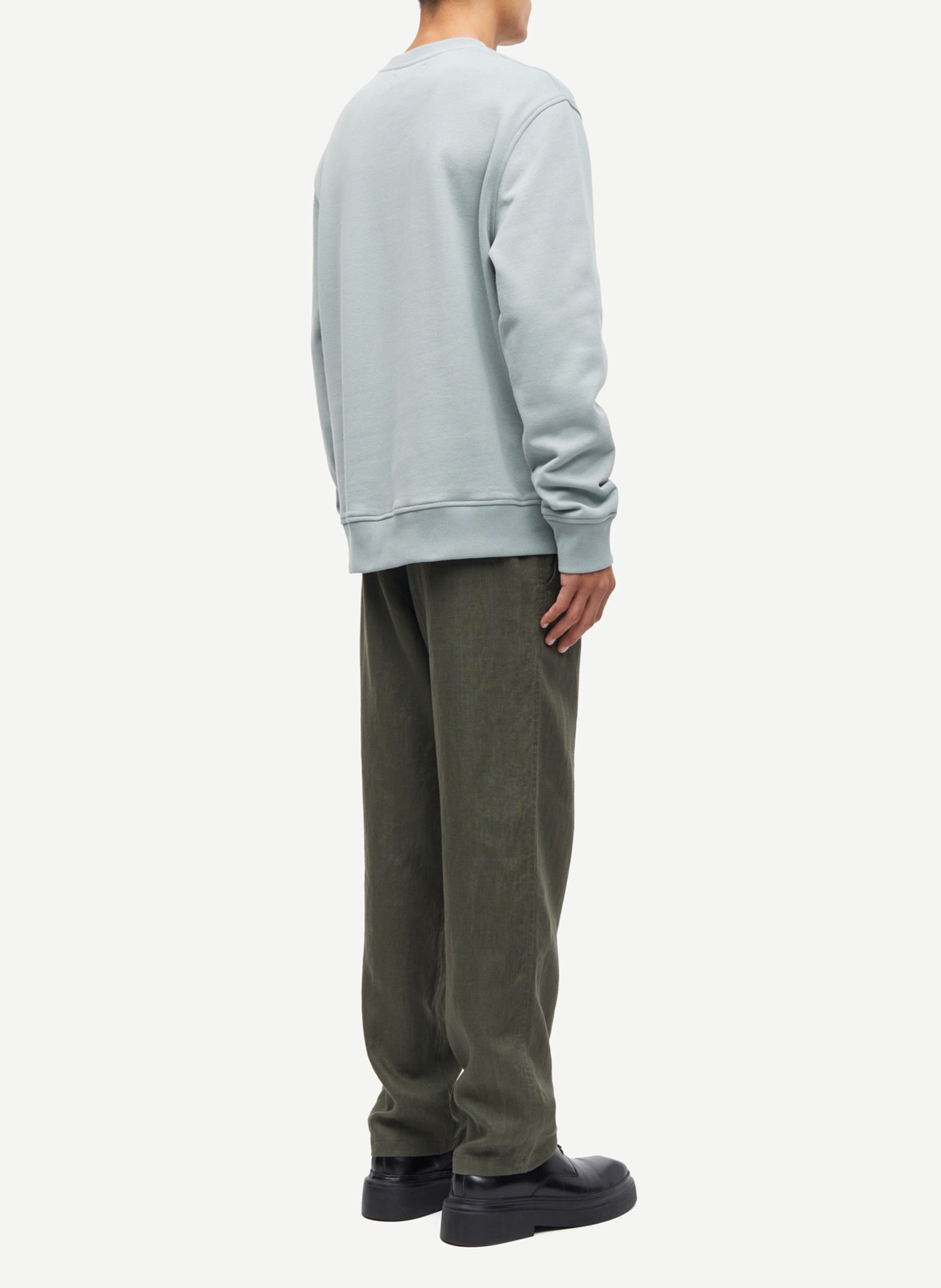 Sweat col rond regular-fit en coton bio SAMSOE SAMSOE Bleu