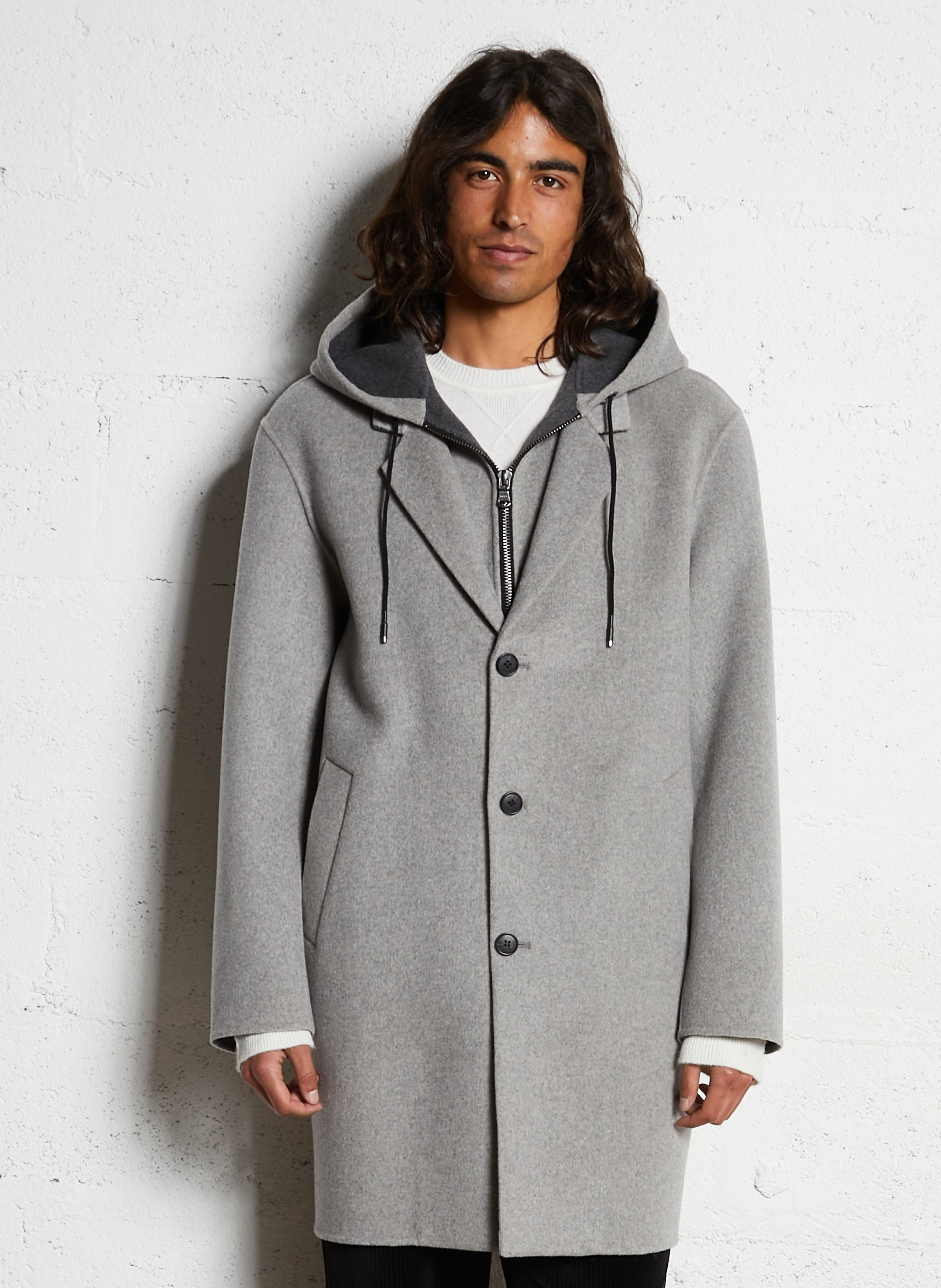 Straight wool mix jacket IKKS Grey