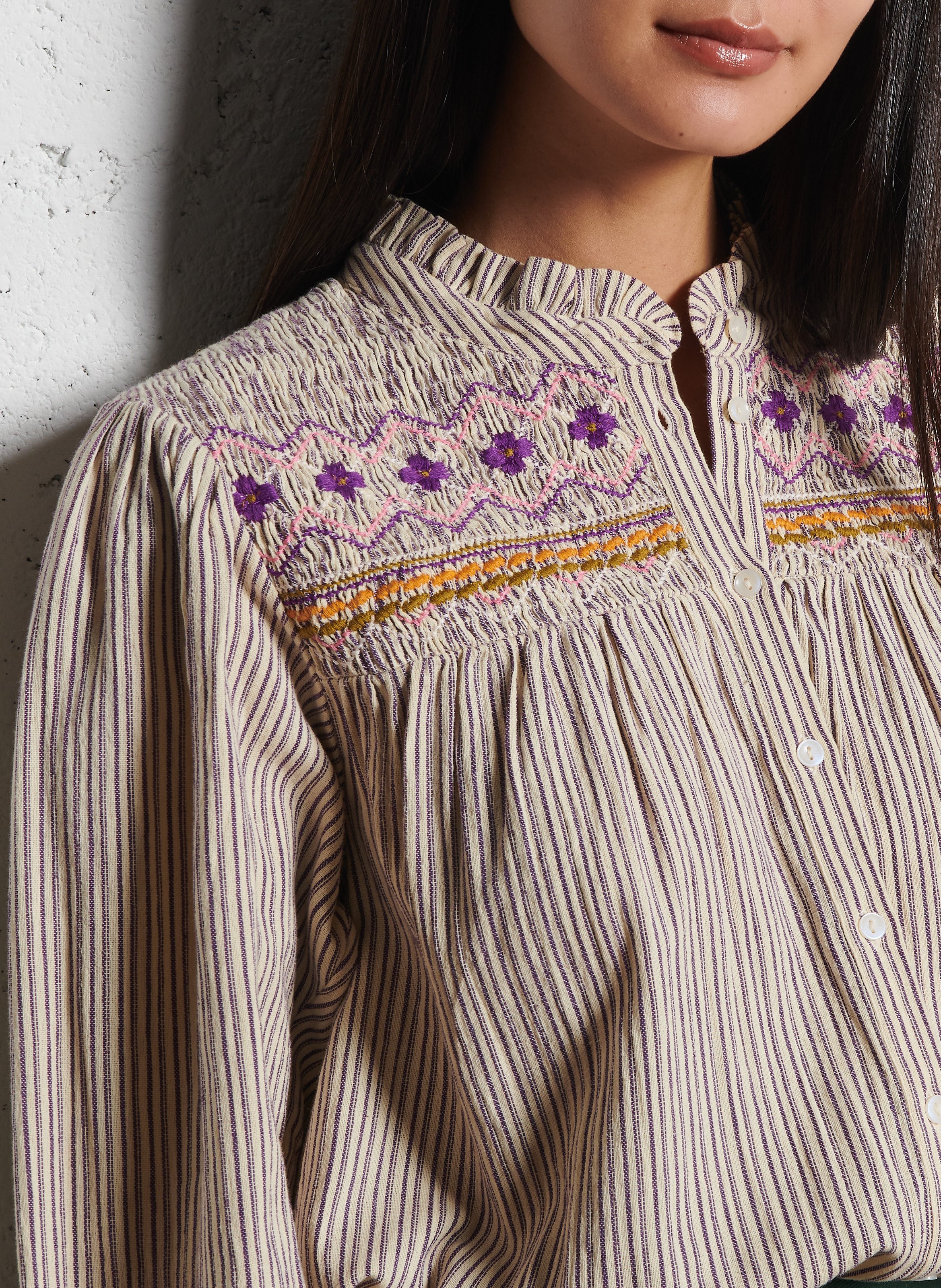 Straight printed cotton blouse LOUISE MISHA Multicolored