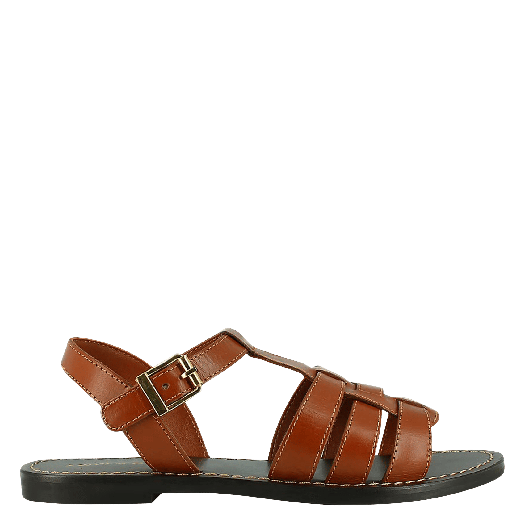 Aouda flat leather sandals JONAK Brown