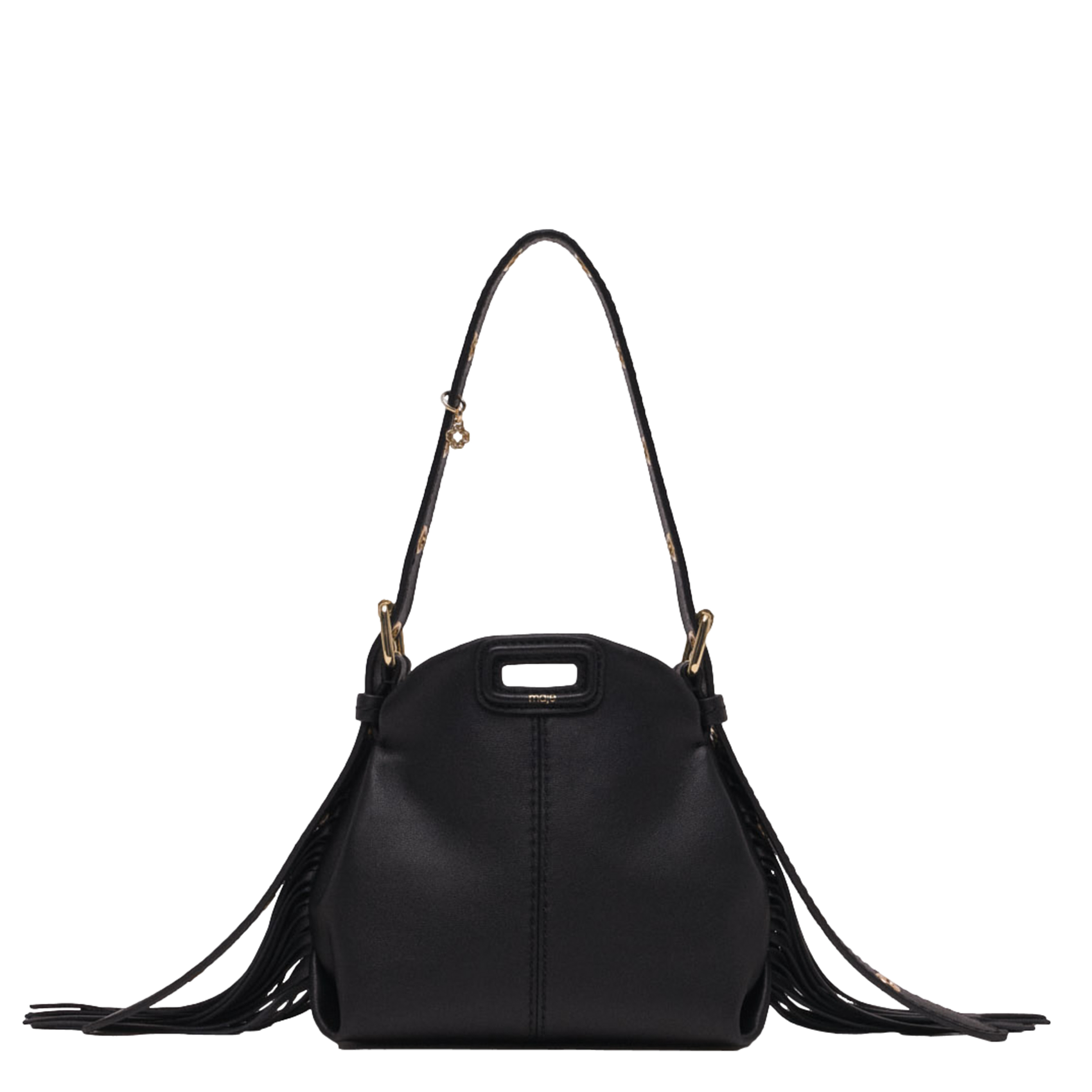 Sac bandoulière en cuir MAJE Noir
