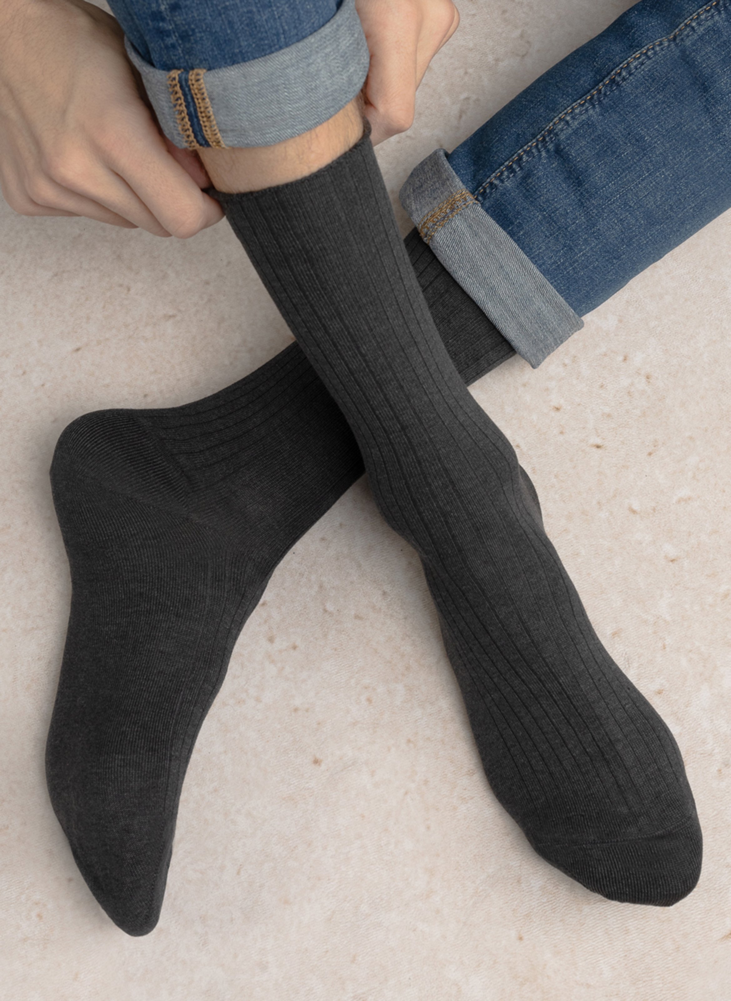 Cotton socks with logo BLEUFORET Blue