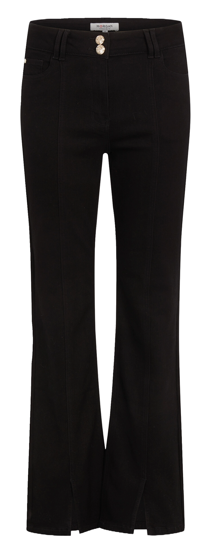 Jean boot-cut uni avec fentes  MORGAN Noir
