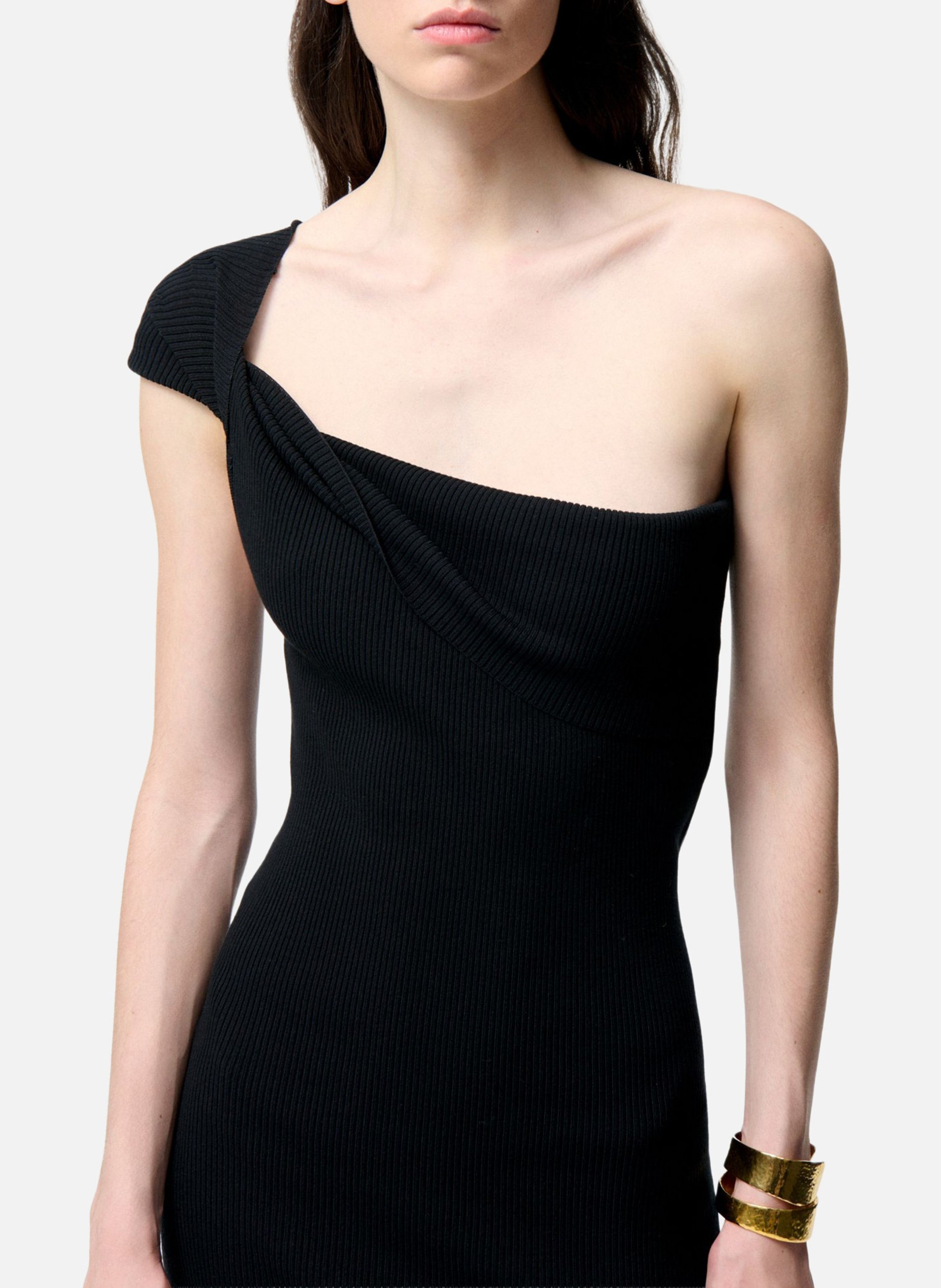 Robe longue asymétrique Noir