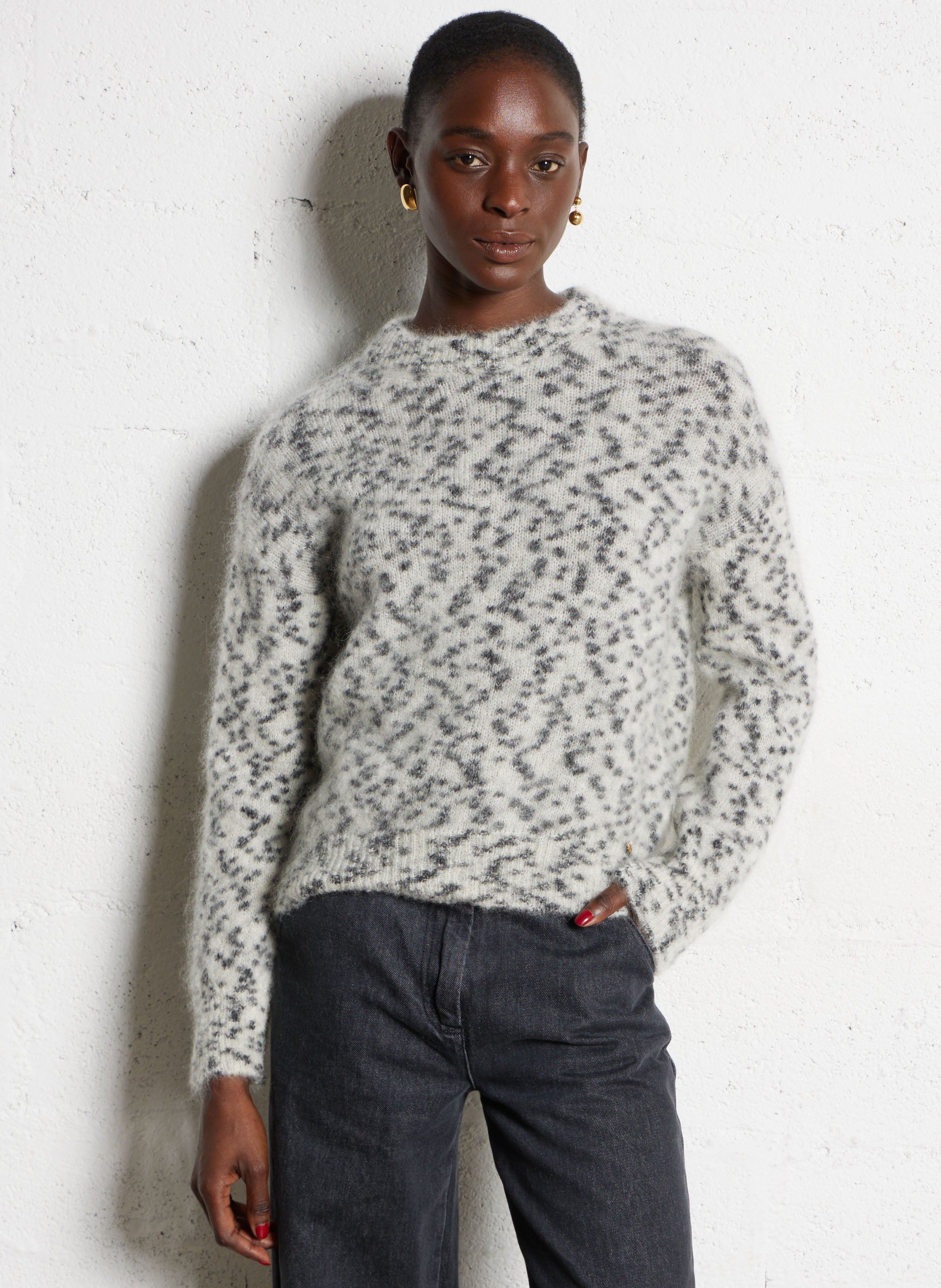 Blended wool oversize sweater DES PETITS HAUTS White