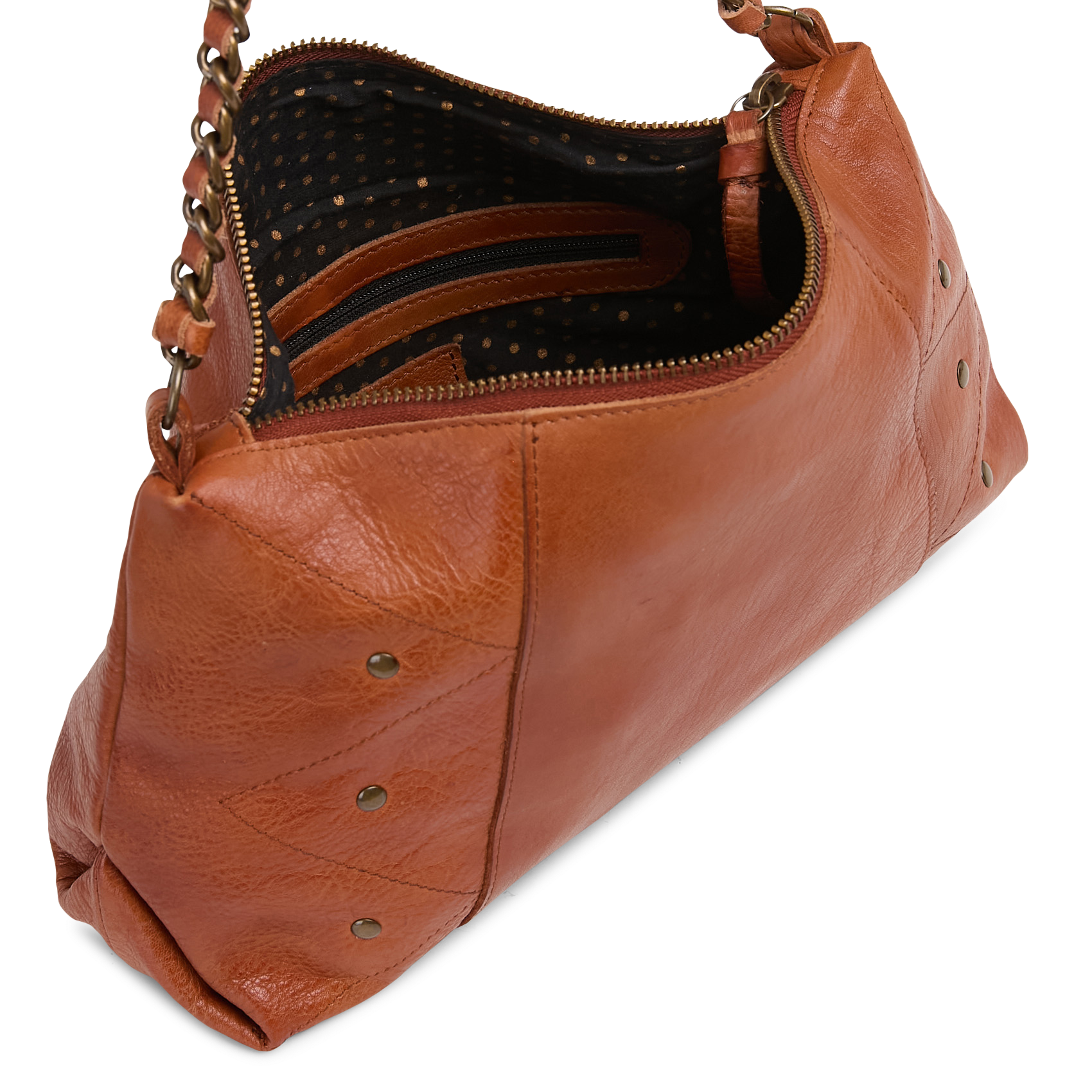 Schoudertas in effen korrelleer PIECES Bruin