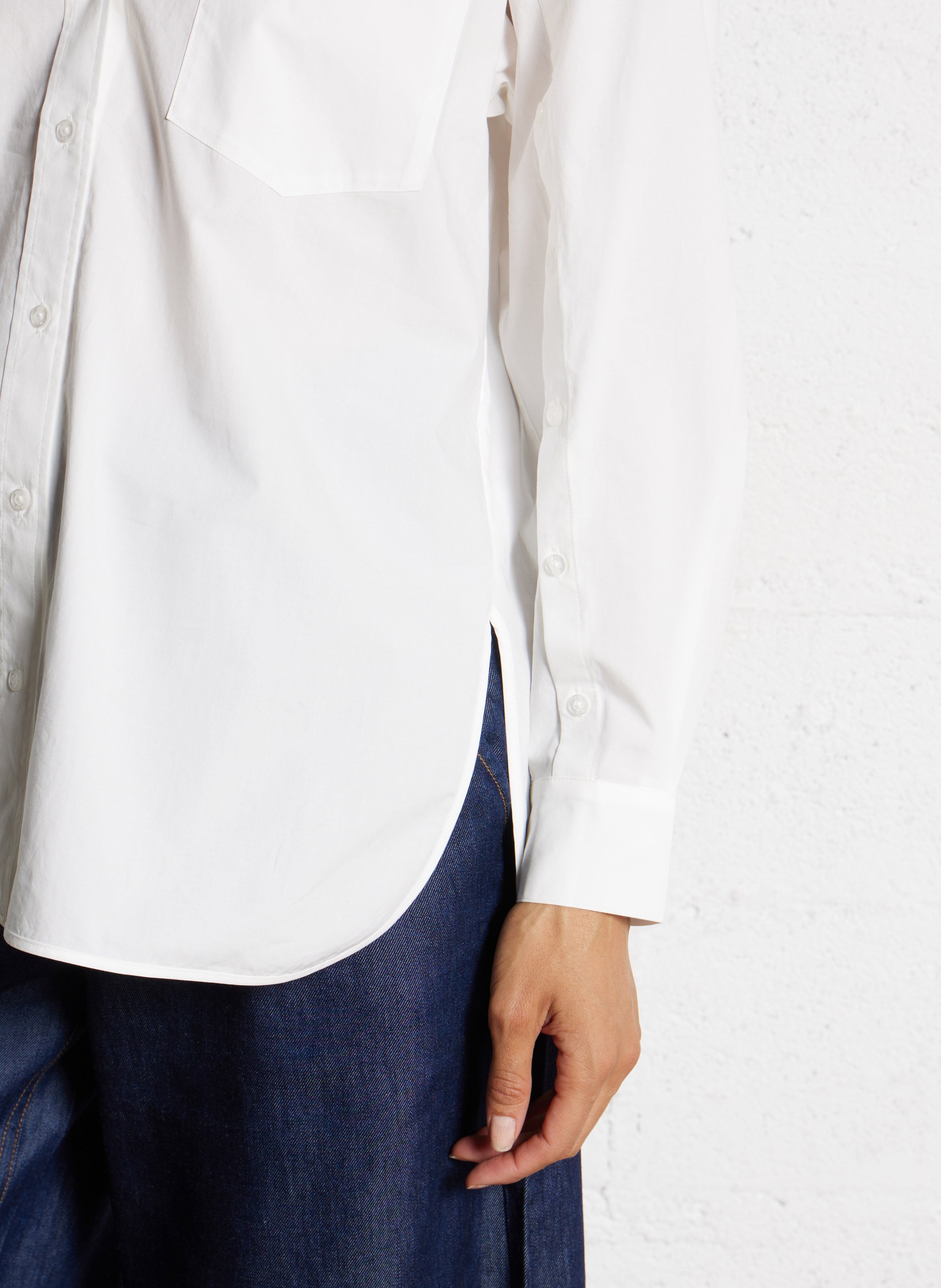 Chemise oversize col classique en coton IKKS Blanc