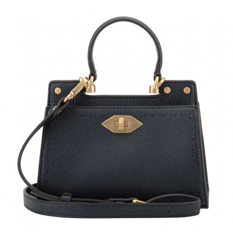 Handbag - cowhide leather POURCHET Blue