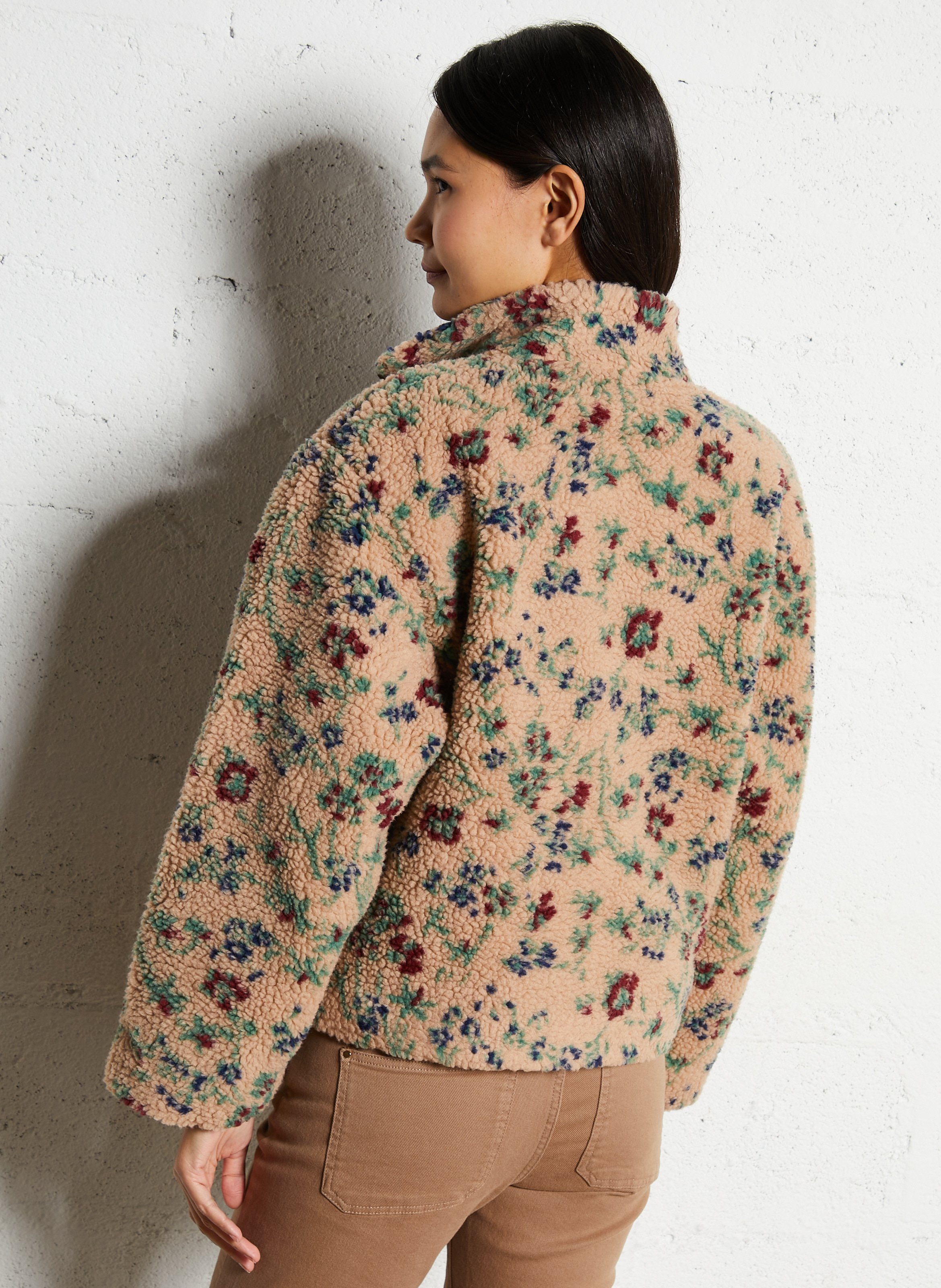 High-neck sherpa jacket HOD PARIS Beige