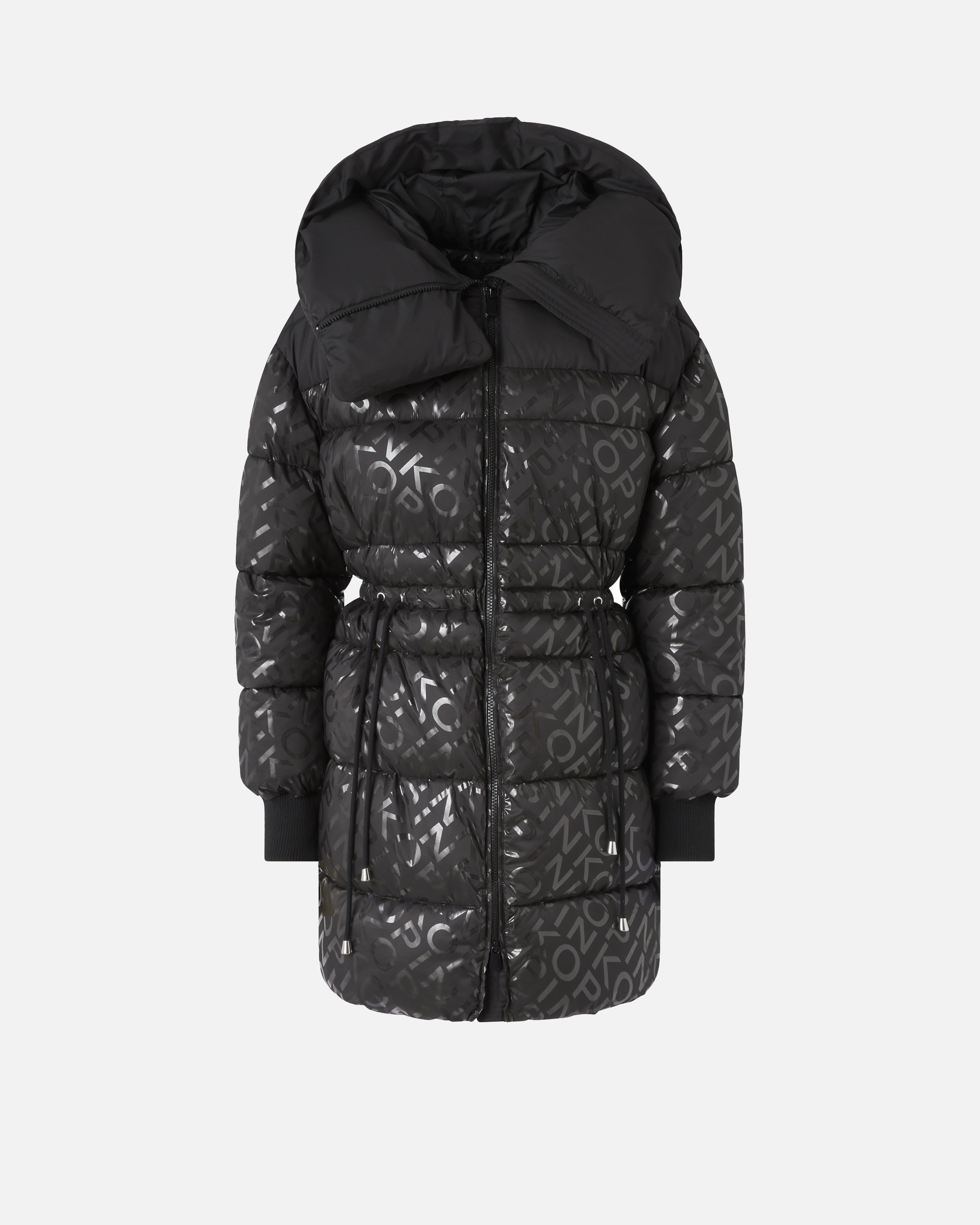 Puffer jacket in technical fabric with printed logo PINKO Black