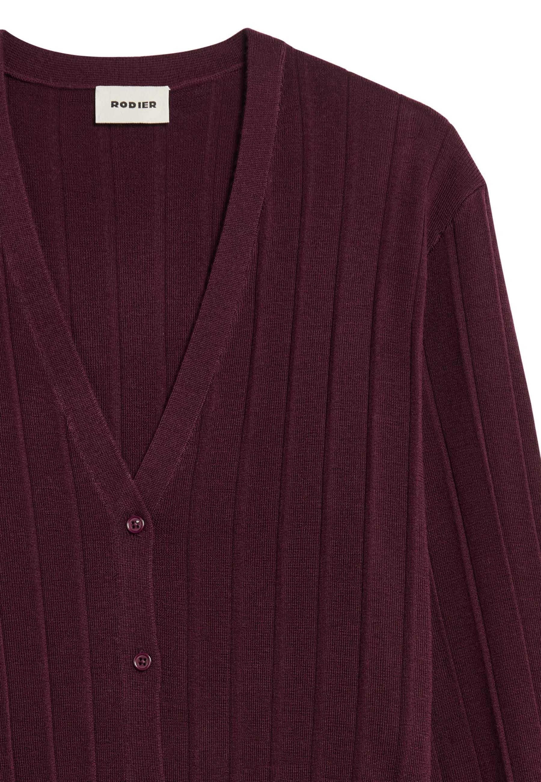 Gilet court en laine mérinos RODIER Violet