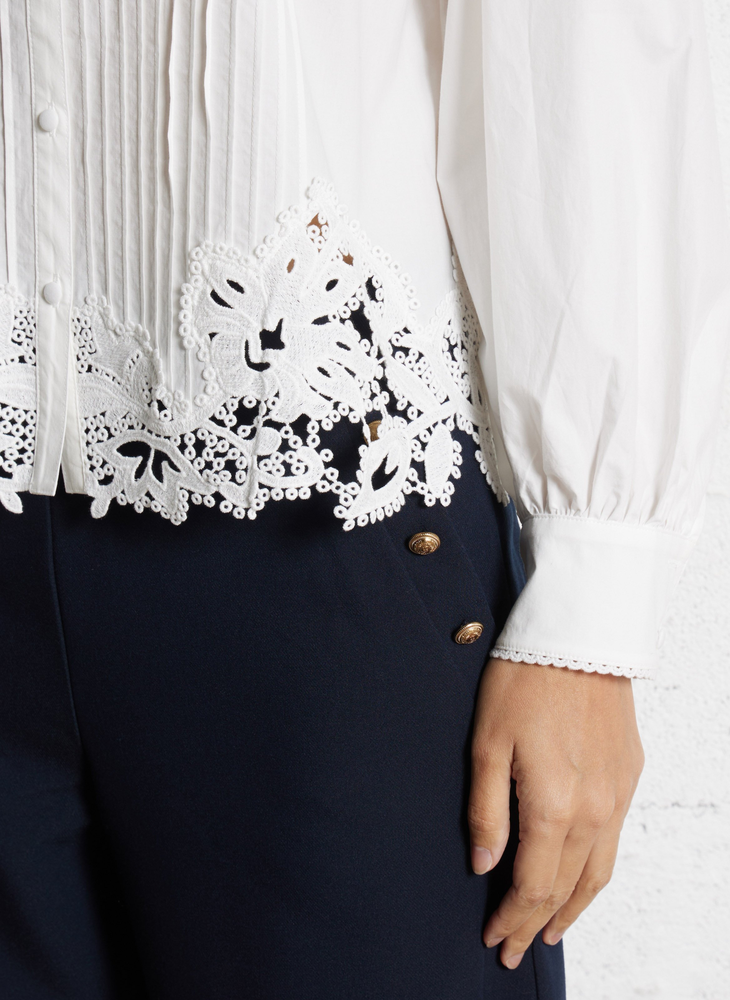 Blouse met klassieke kraag IKKS Wit