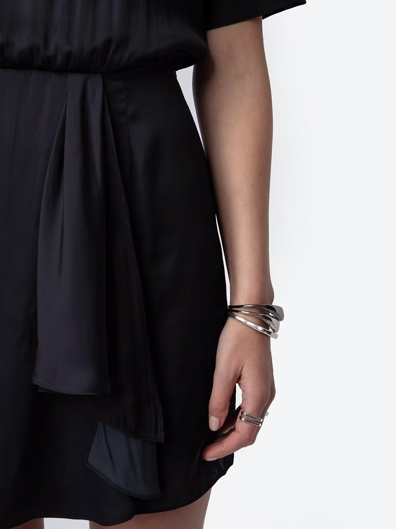 Robe courte col tunisien en satin  ZADIG&VOLTAIRE Noir