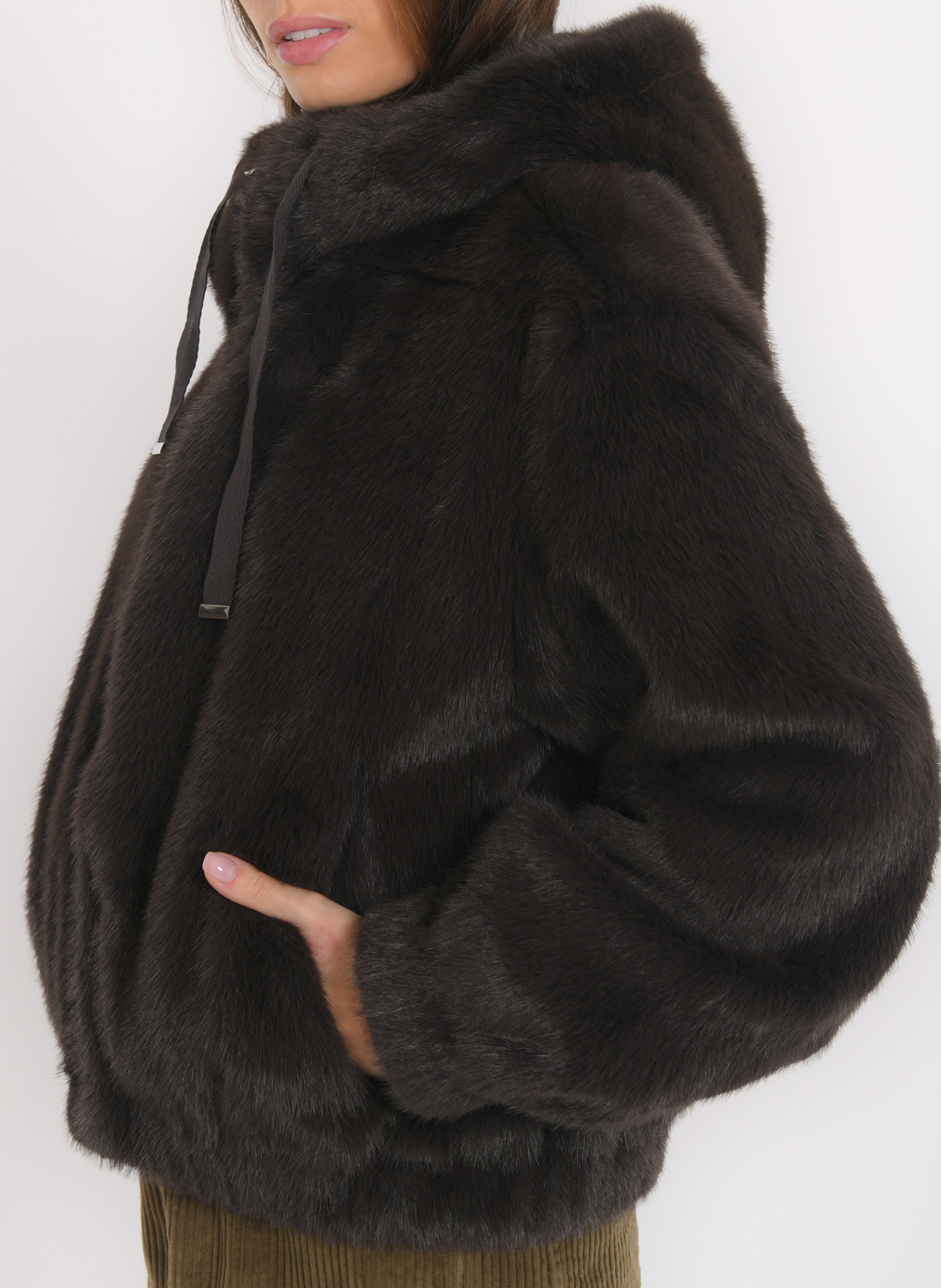 Manteau en fourrure synthétique KOOKAI Marron