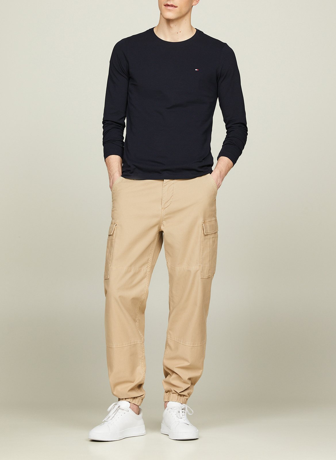 Regular-fit embroidered organic cotton T-shirt with round neck TOMMY HILFIGER Blue