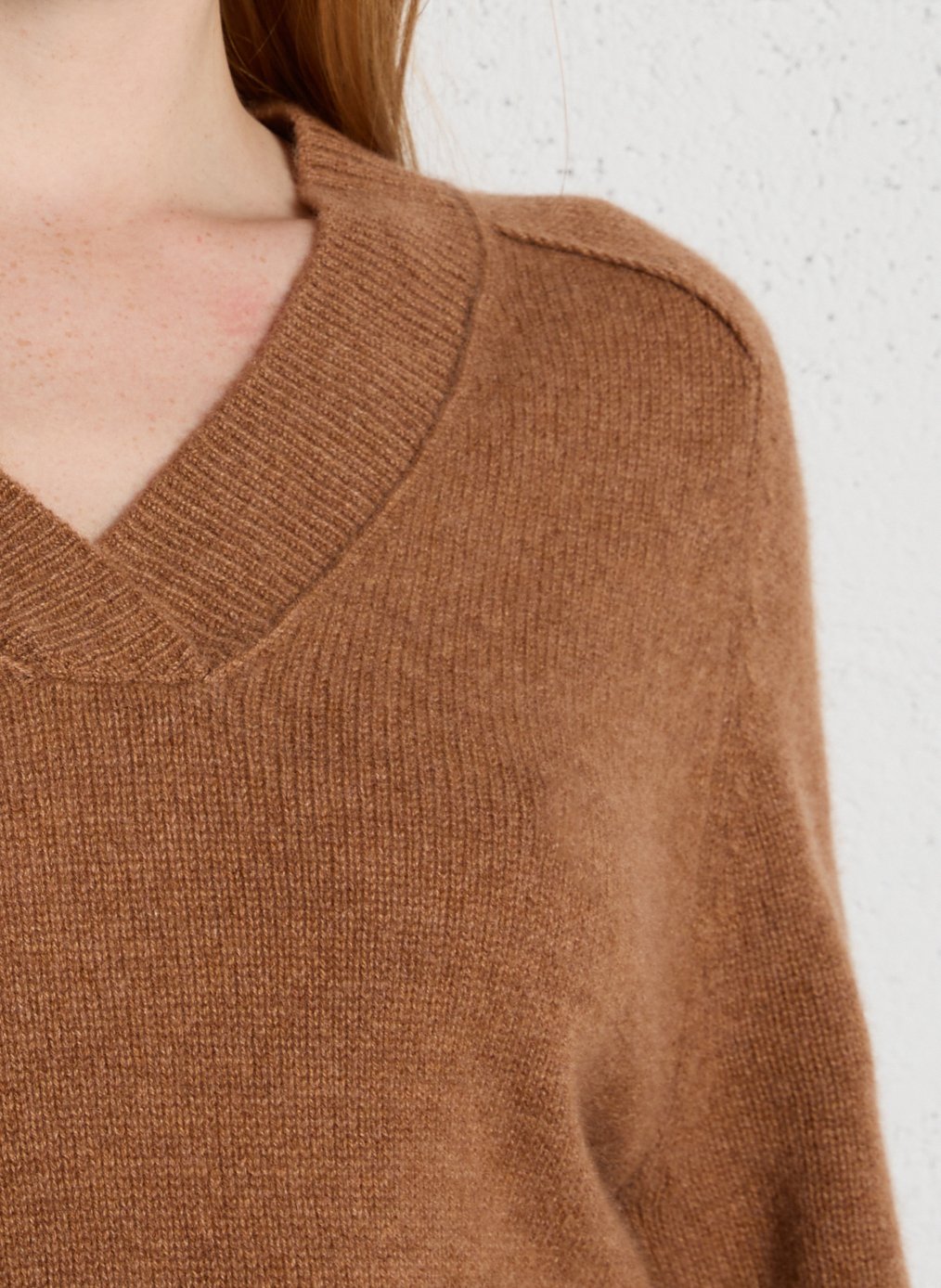 Pull col V en cachemire MAISON 123 Beige