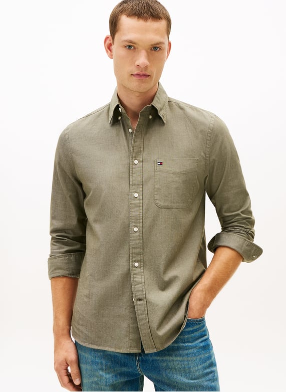 Cotton shirt with classic collar Green Tommy hilfiger - Men | Place des Tendances Cotton shirt with classic collar Green Tommy hilfiger - Men | Place des Tendances