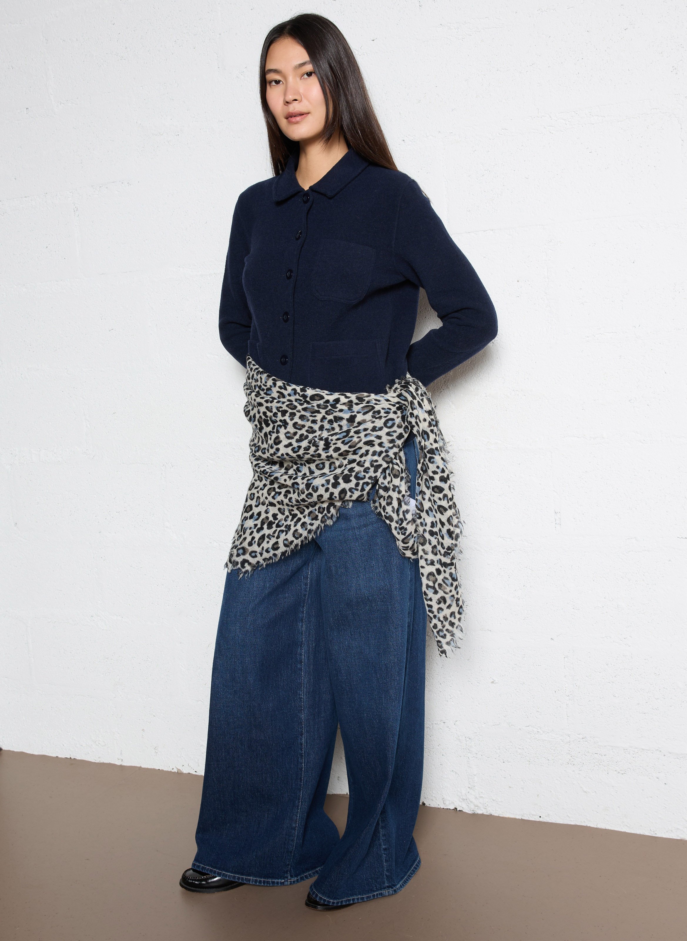 Foulard en laine imprimé SUD EXPRESS Bleu