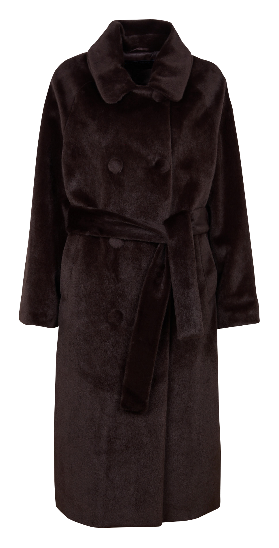 Classic straight coat with faux fur collar TARA JARMON Brown