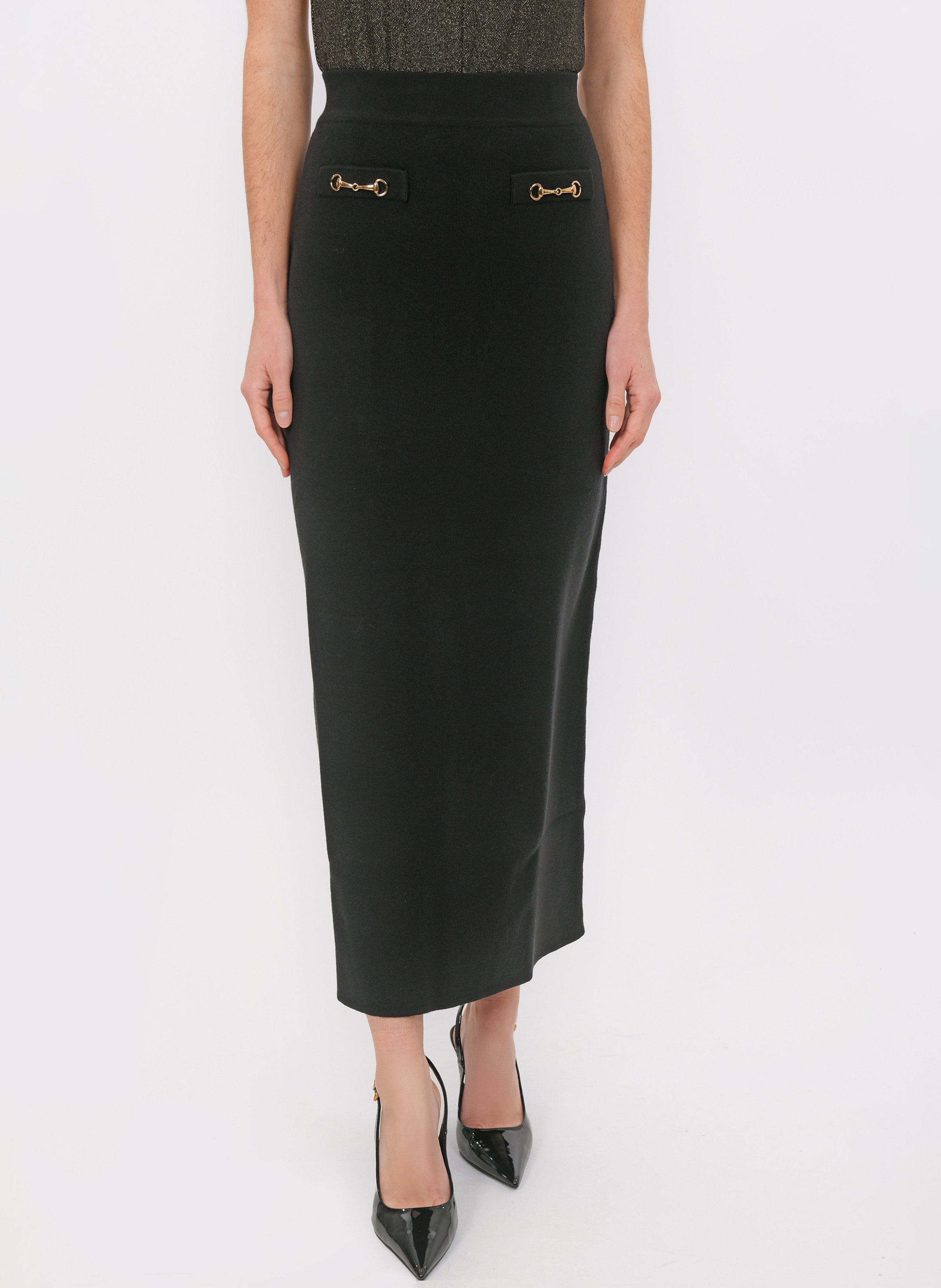 Jupe longue en maille KOOKAI Noir