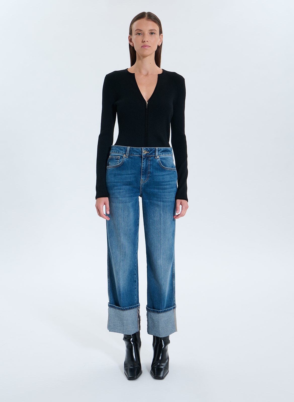 Jean droit en cootn mélangé ZAPA Bleu