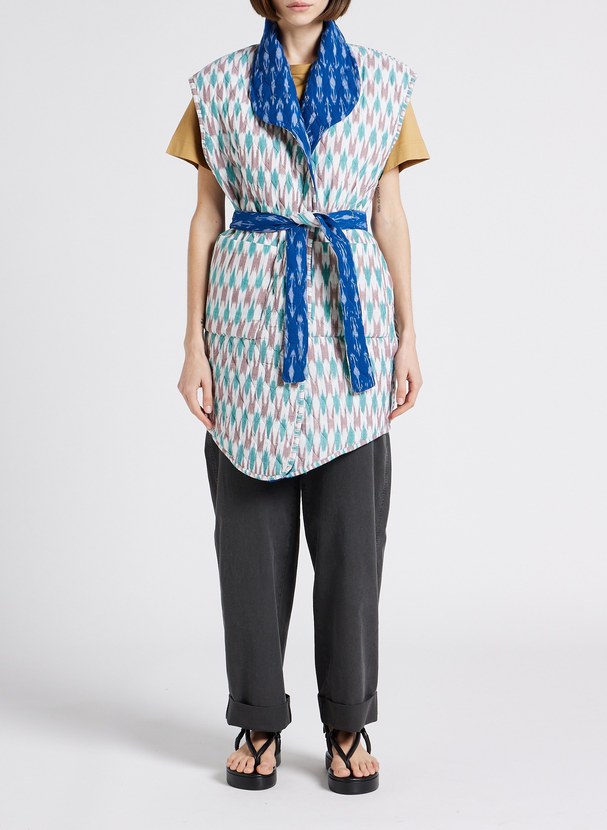 Veste réversible en coton V DE VINSTER Bleu