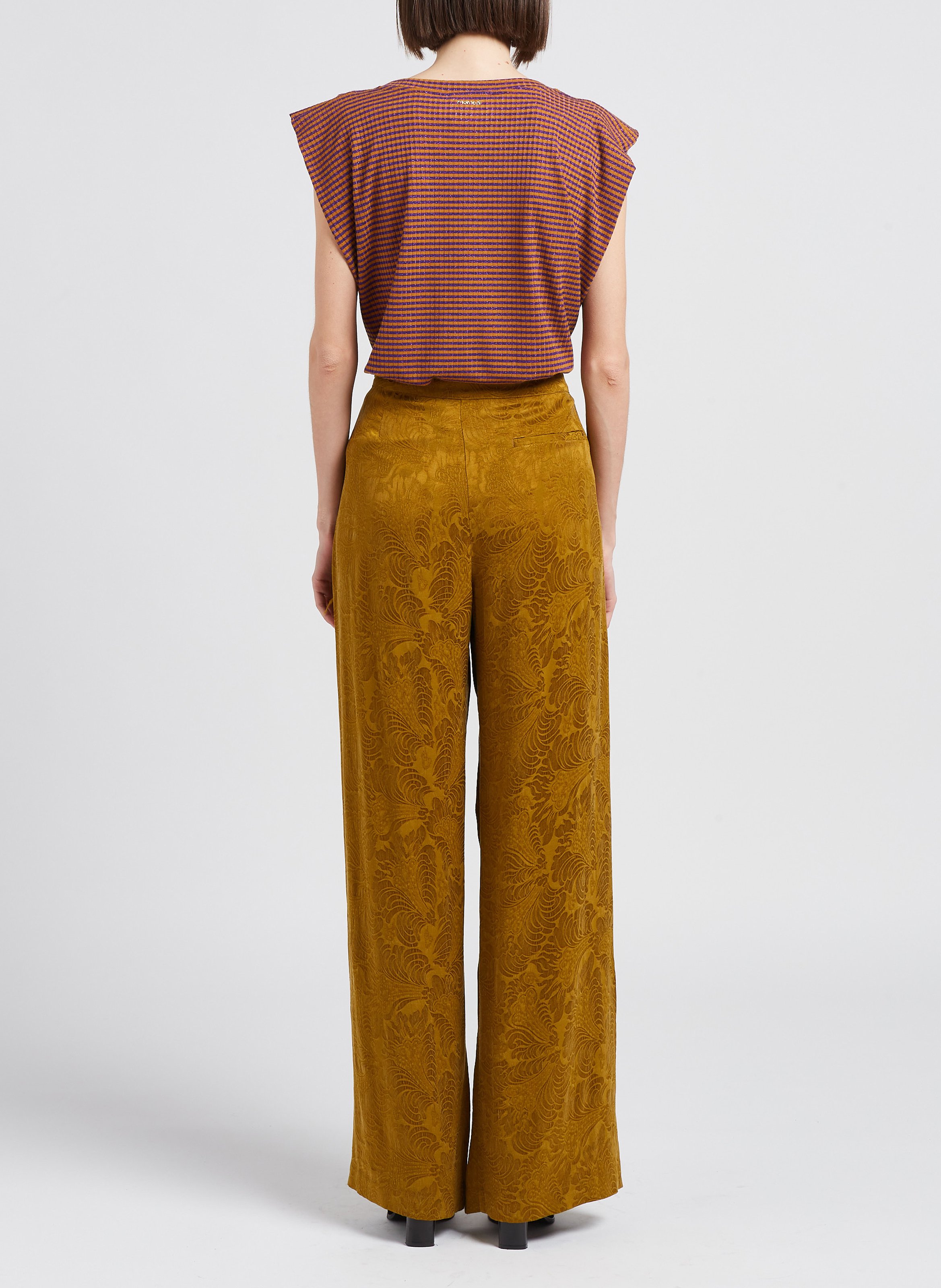 Wide-leg jacquard pants MOMONI Brown