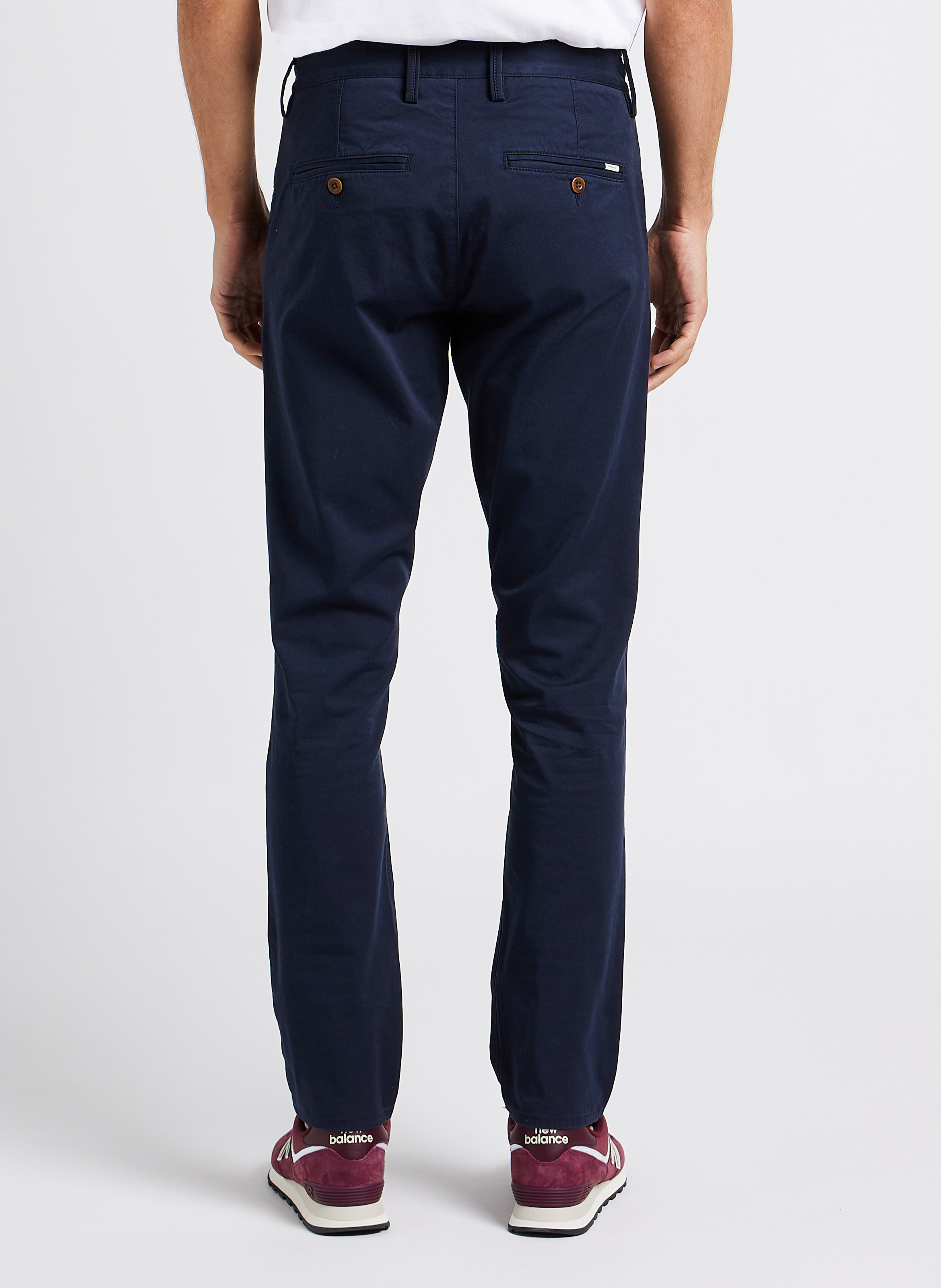 Slim-fit organic cotton-blend pants GANT Blue