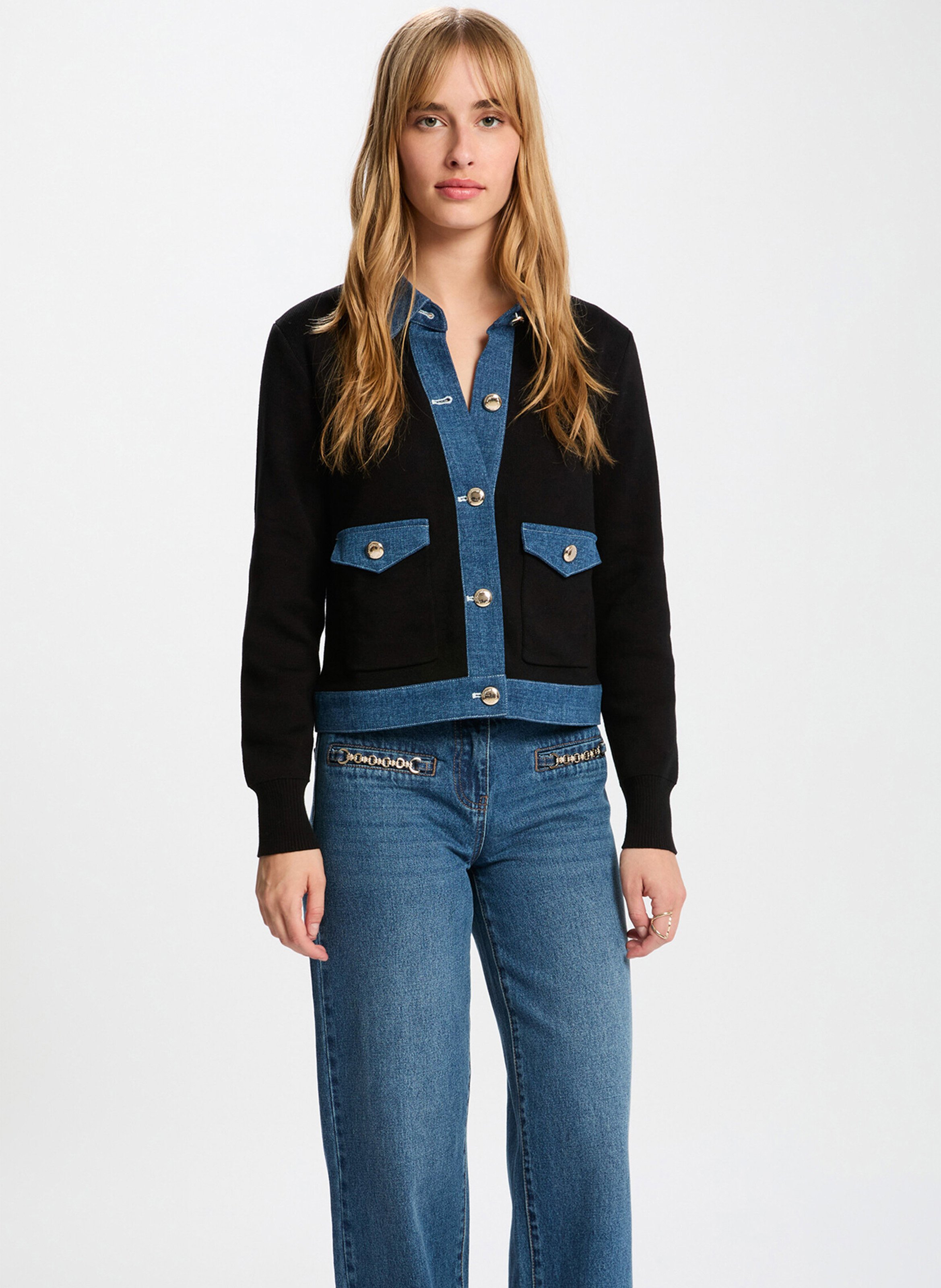 Gestreifter Feinstrick-Cardigan MORGAN