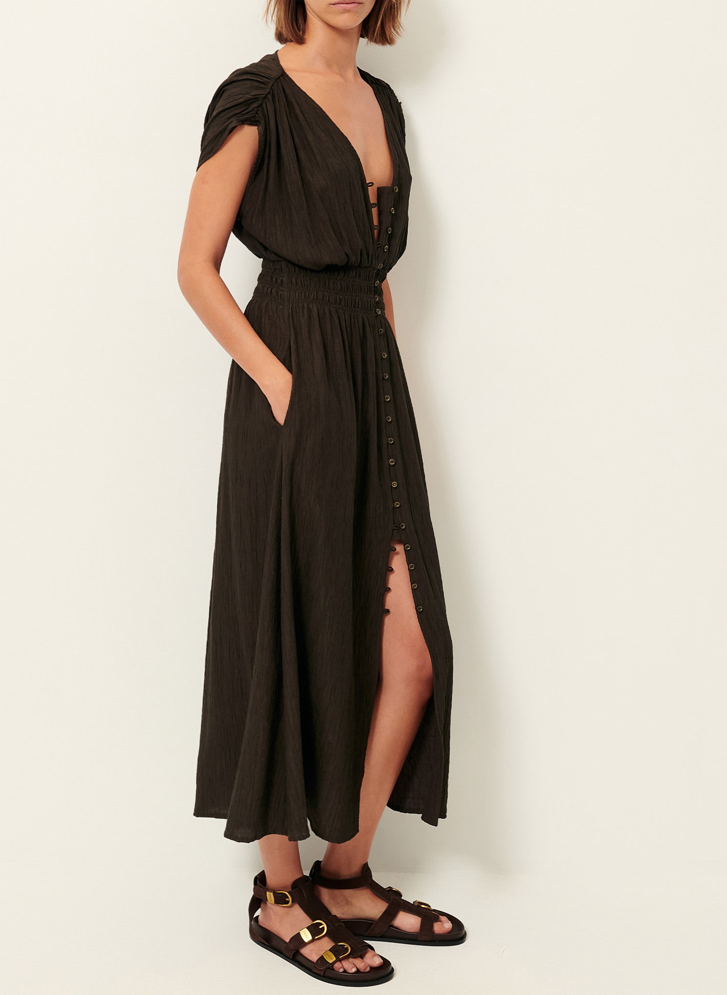 Rechte overhemdjurk SESSUN Bruin